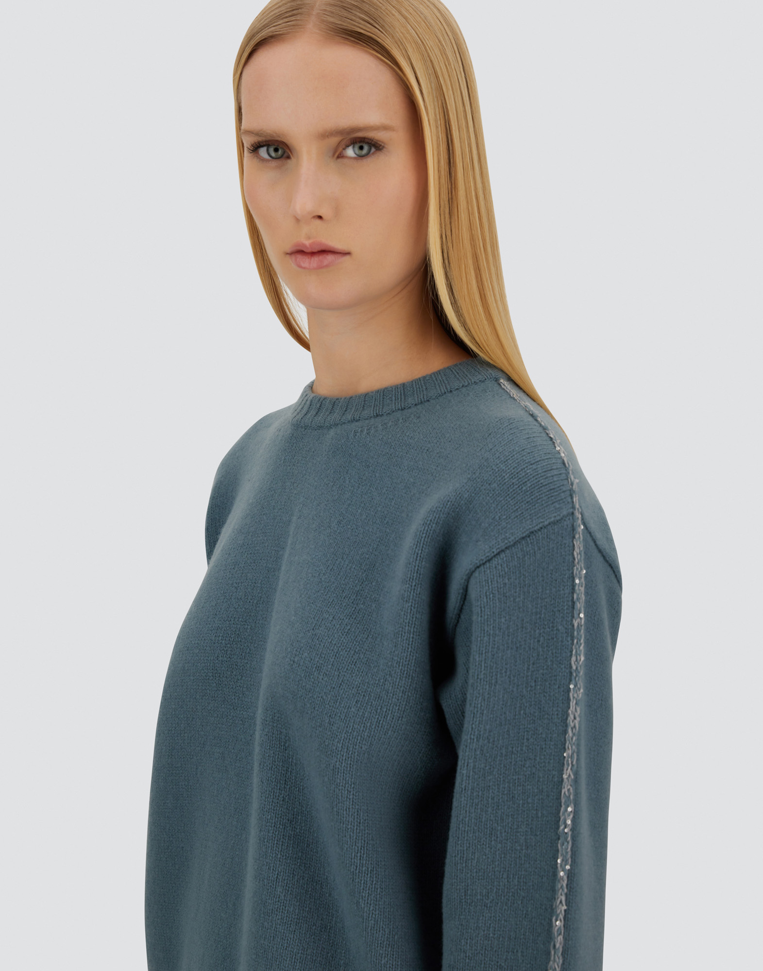 Herno Resort Sweater In 100% Wool In Blue