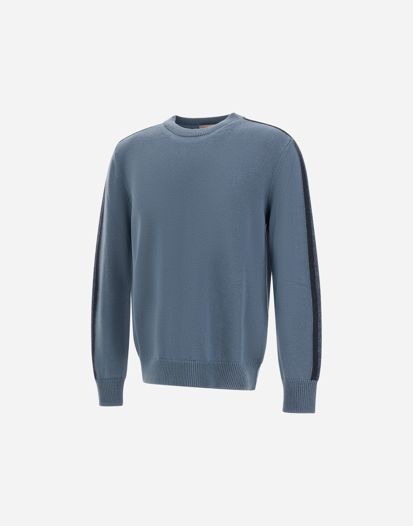 Herno Resort Sweater In Carded Pure Wool In Blue