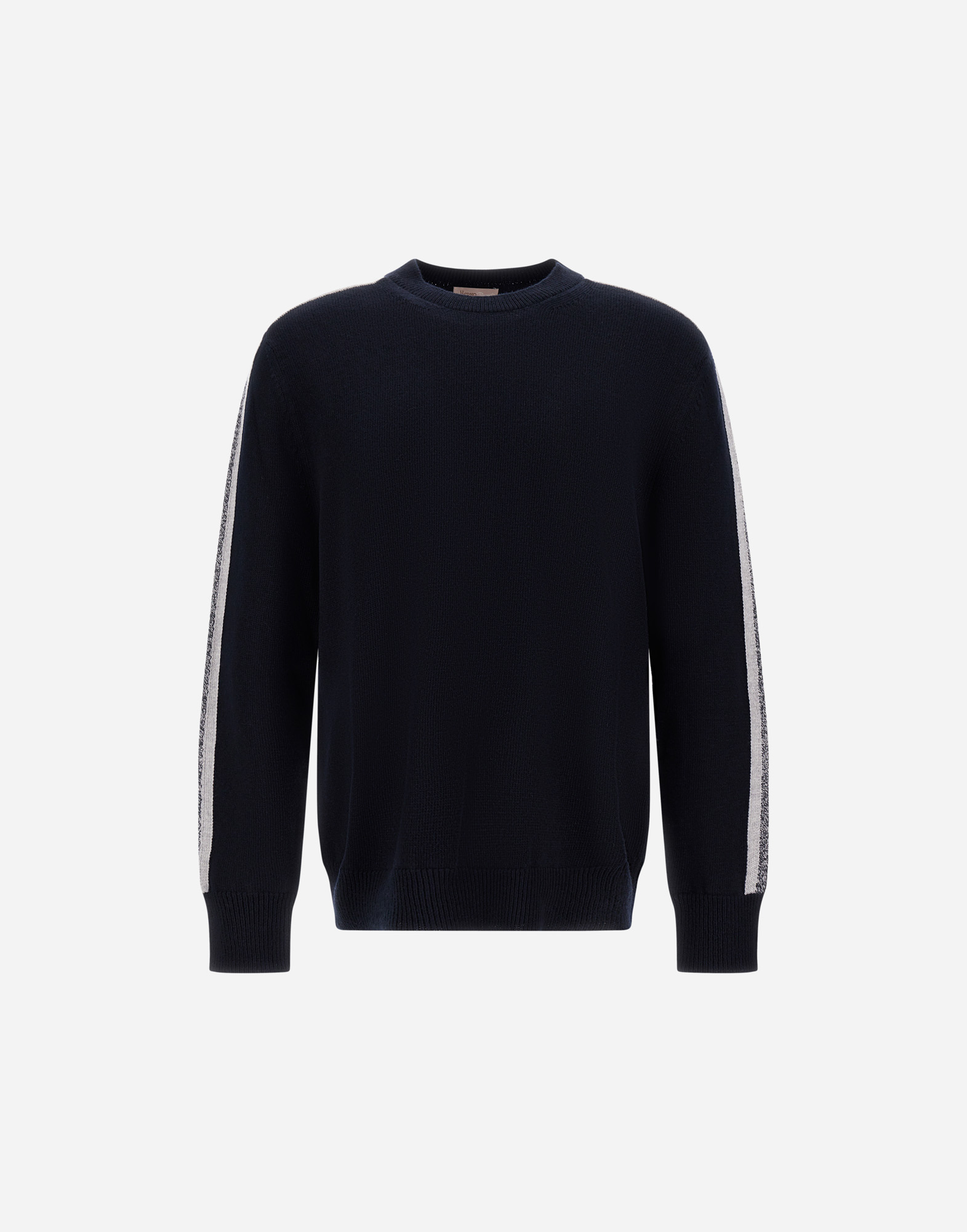 Herno Resort Sweater In Carded Pure Wool In Blue