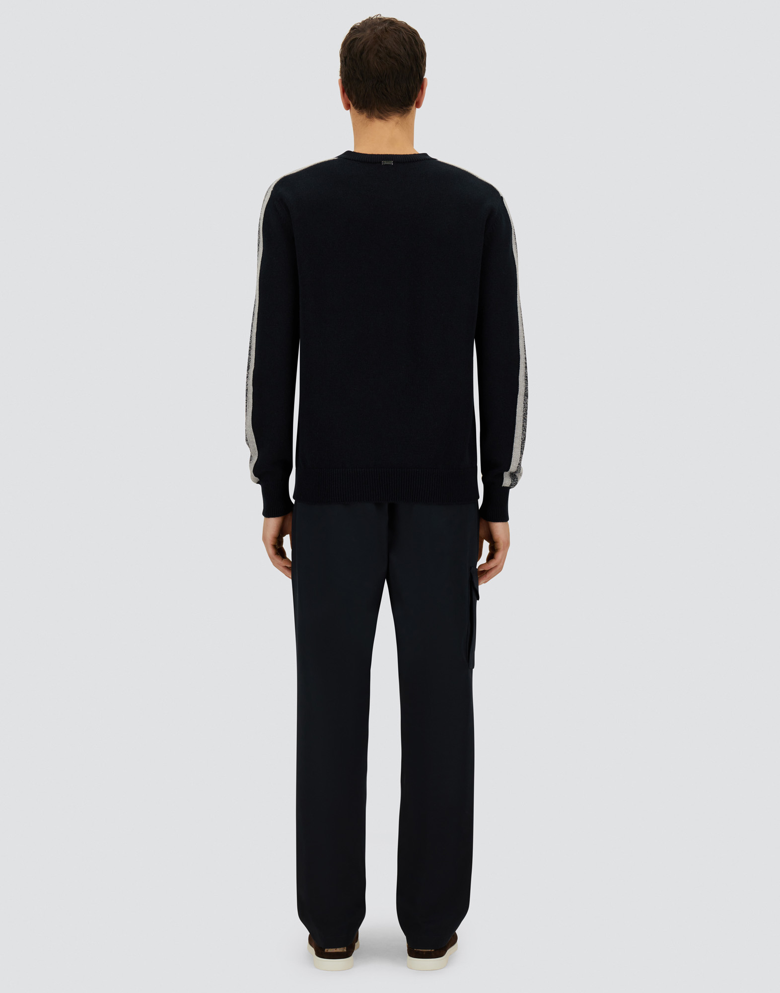 Herno Resort Sweater In Carded Pure Wool In Blue