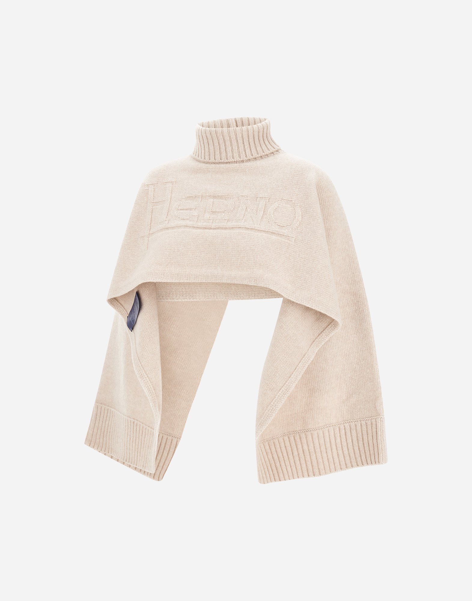 Herno Poncho In 100%�wool In Neutral