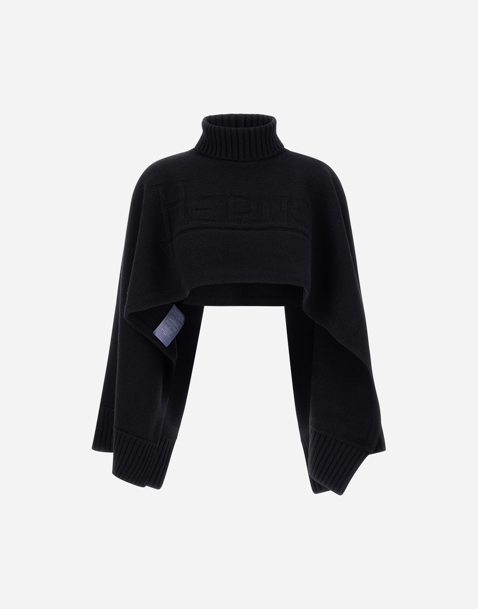 Herno Poncho In 100%�wool In Black
