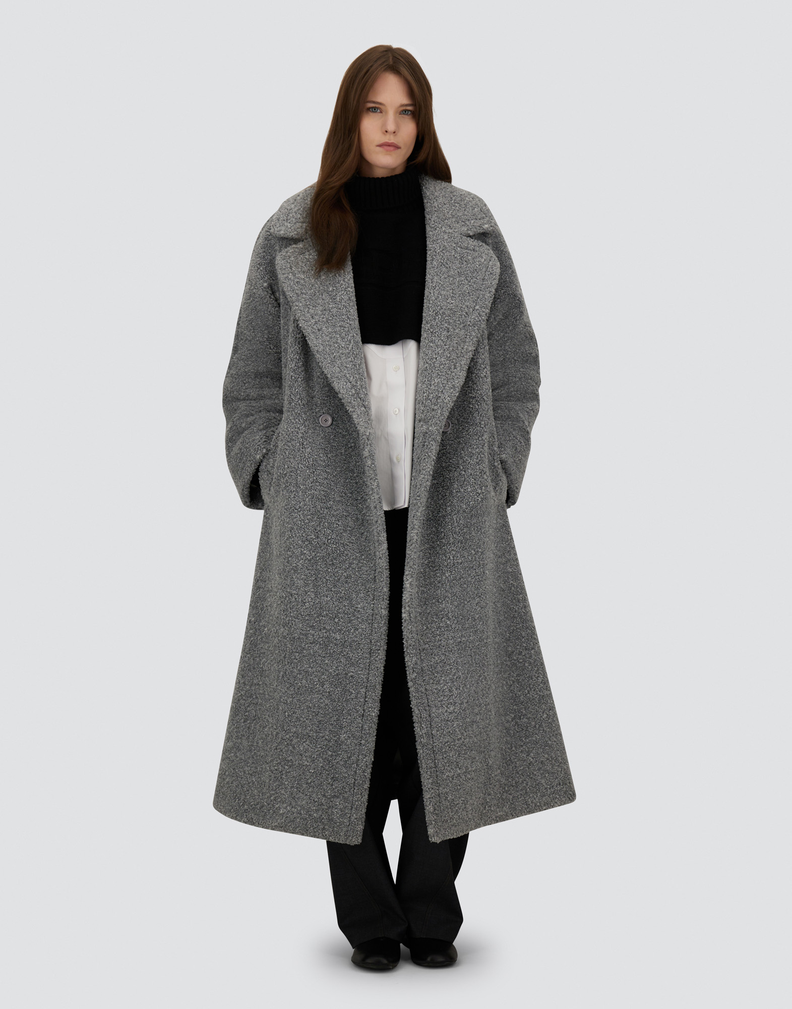 Herno Poncho In 100%�wool In Black