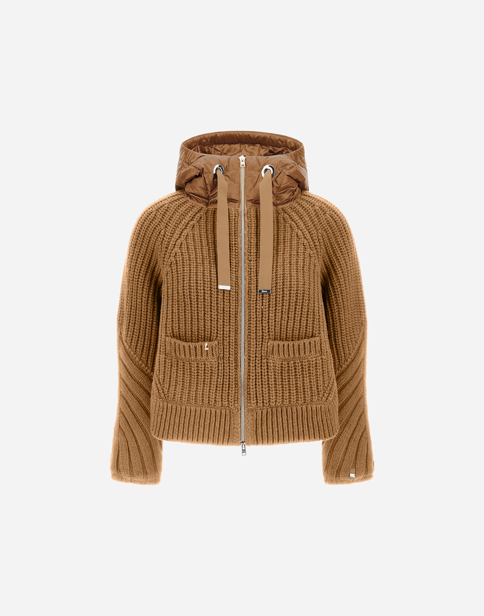 Herno Cardigan In Cob Stitch Wool And Nylon Ultralight In Brown