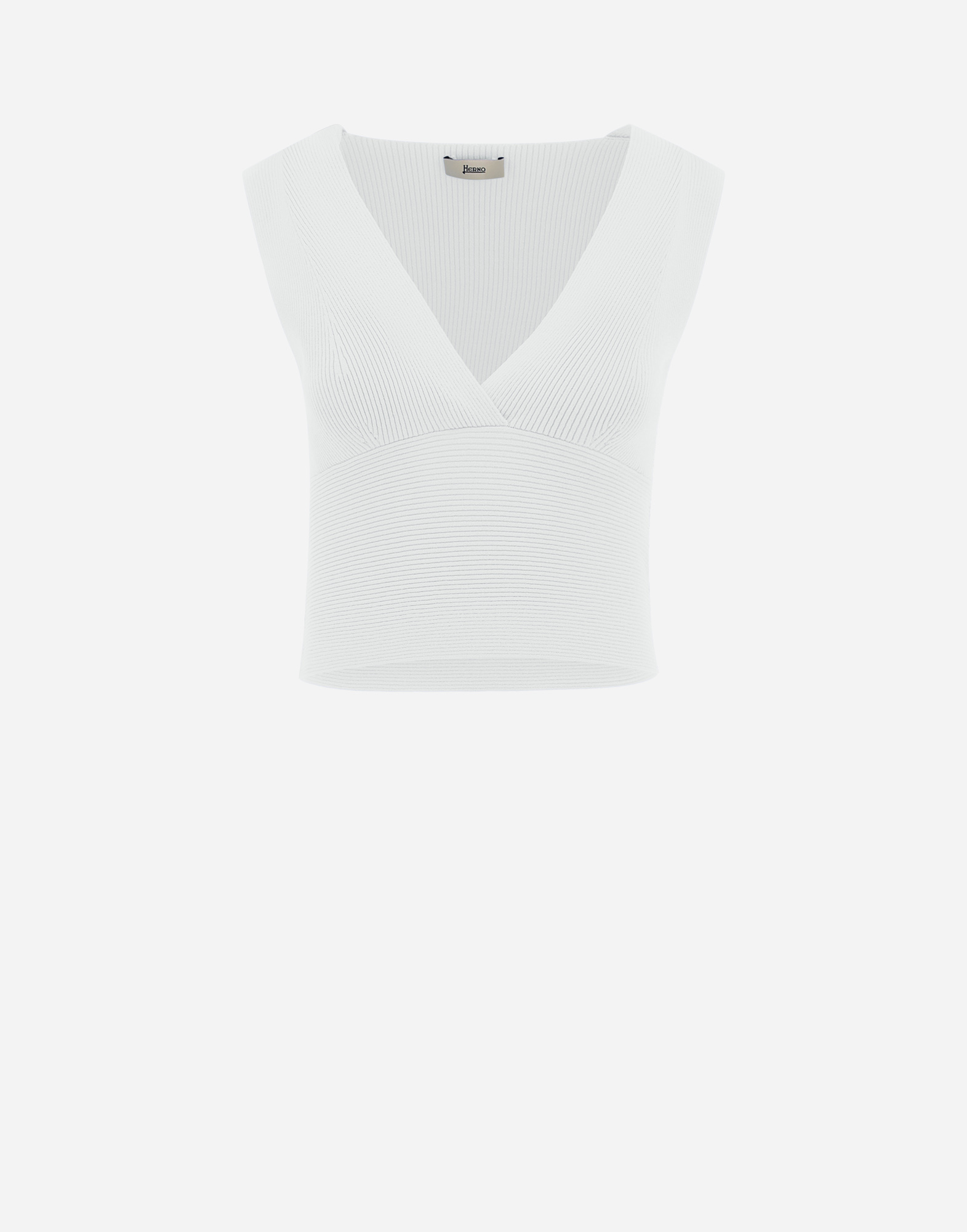 Herno Endless Viscose Rib Top In White
