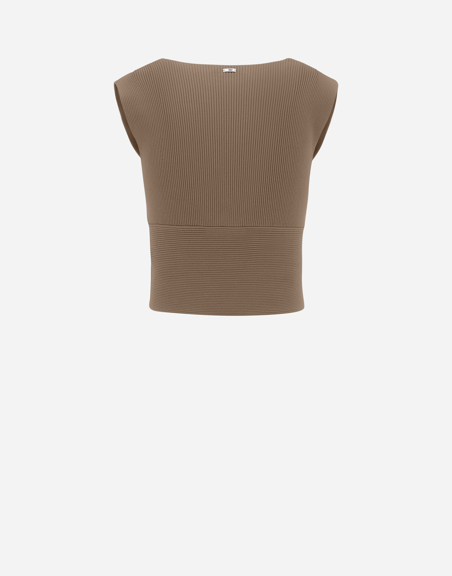 Herno Endless Viscose Rib Top In Camel
