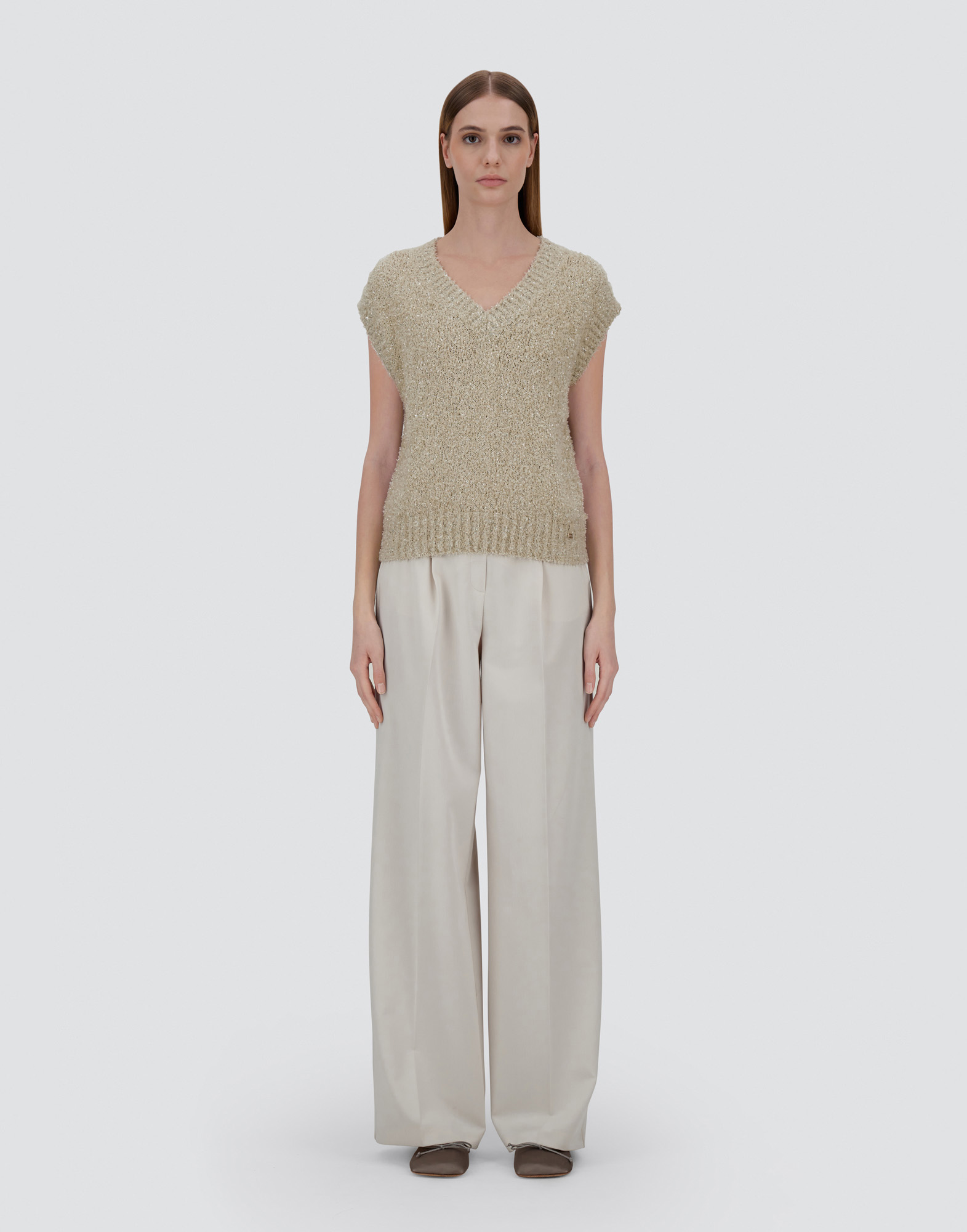 Herno Vest In New Plain Sequins In Chantilly