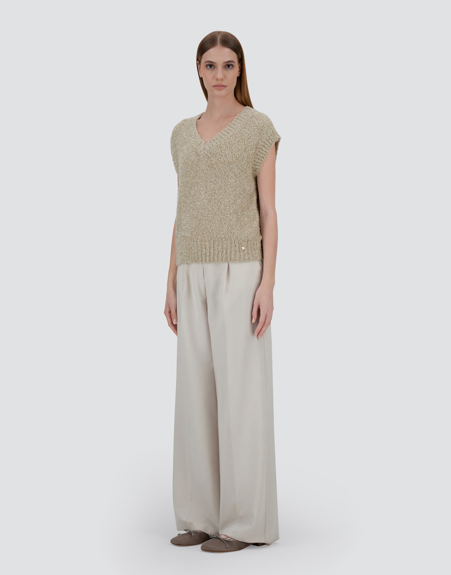 Herno Vest In New Plain Sequins In Chantilly