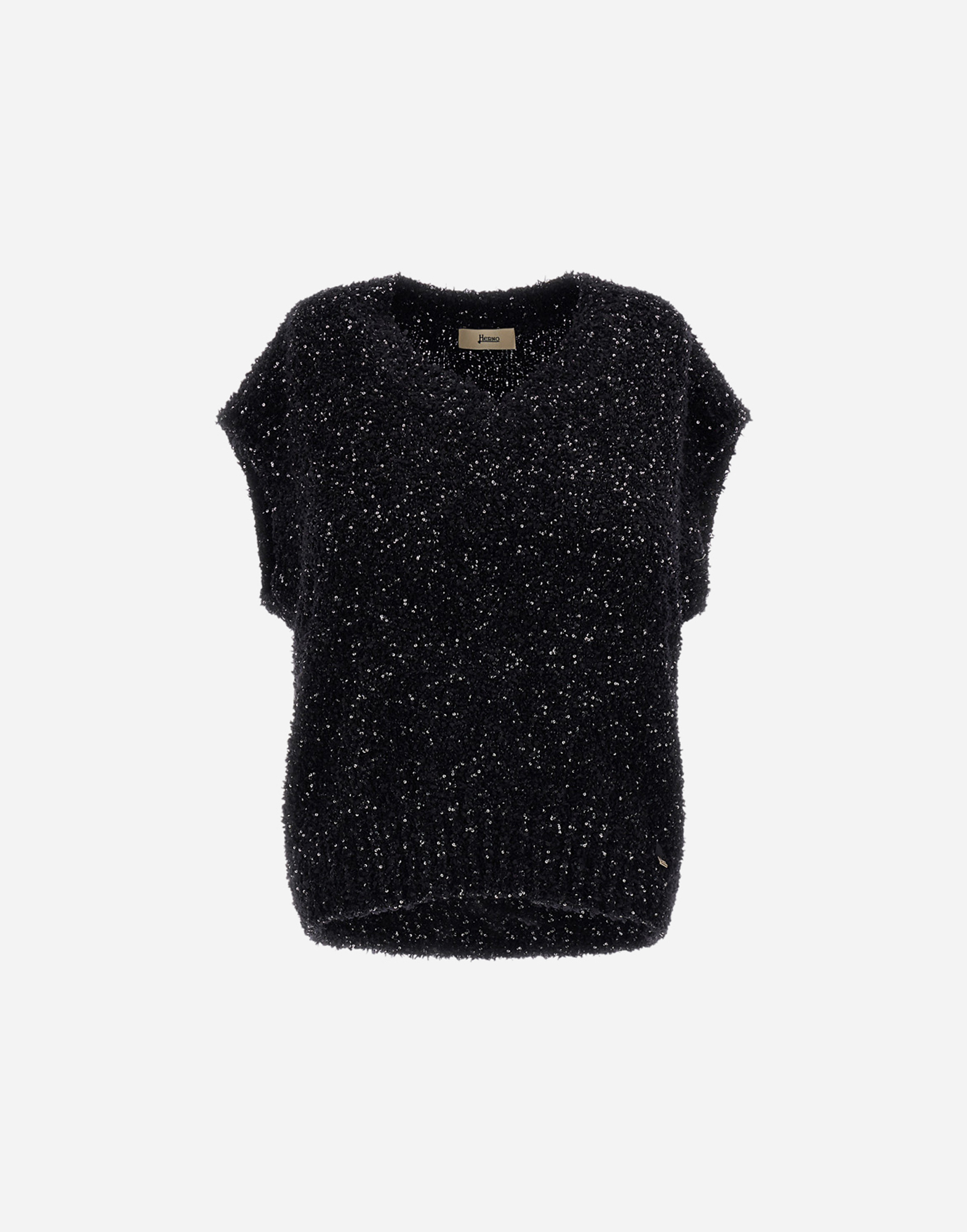 Herno Vest In New Plain Sequins In Black