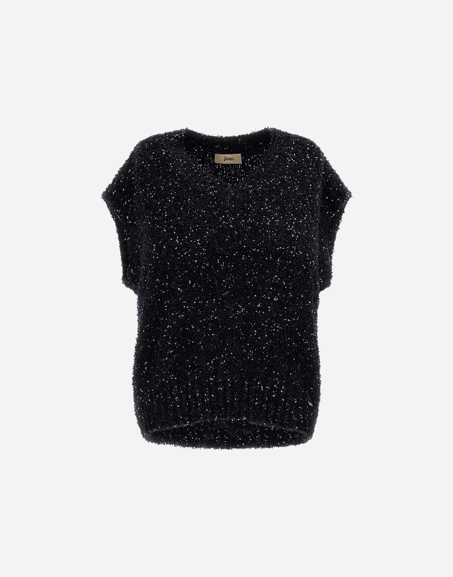Herno Vest In New Plain Sequins In Black