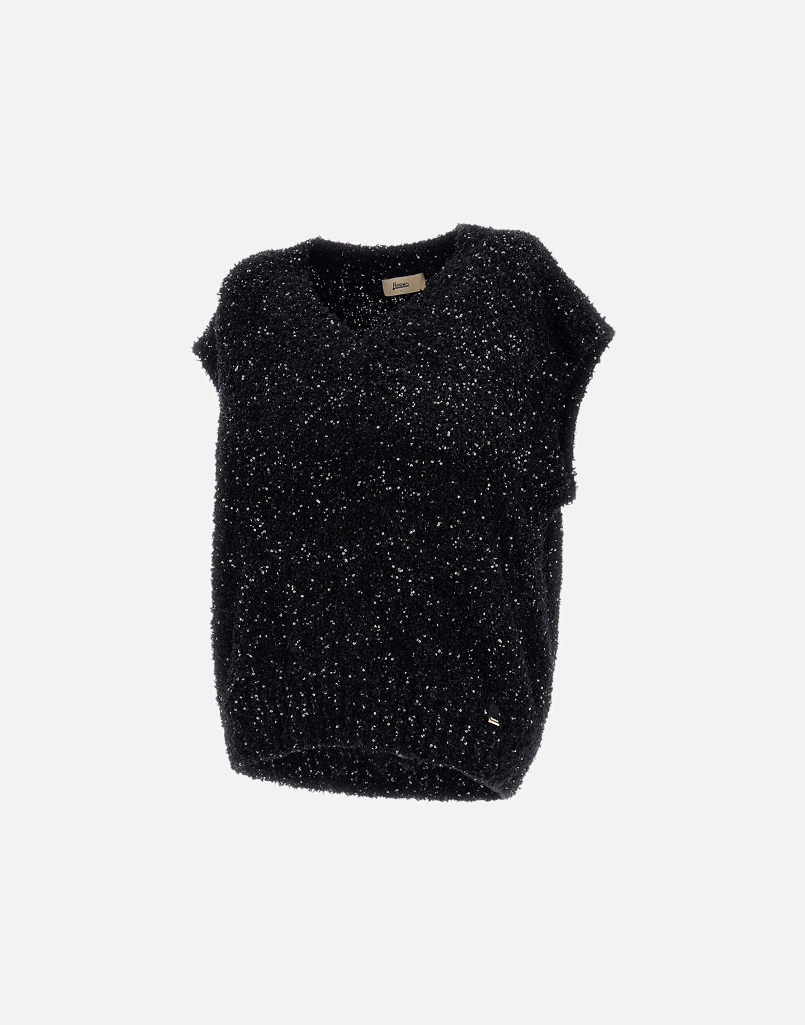 Herno Vest In New Plain Sequins In Black