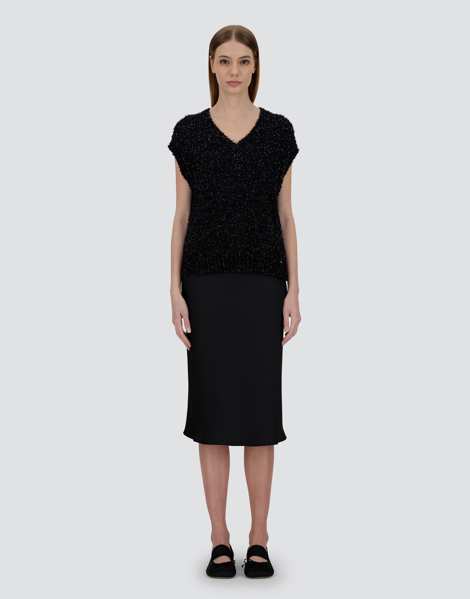 Herno Vest In New Plain Sequins In Black
