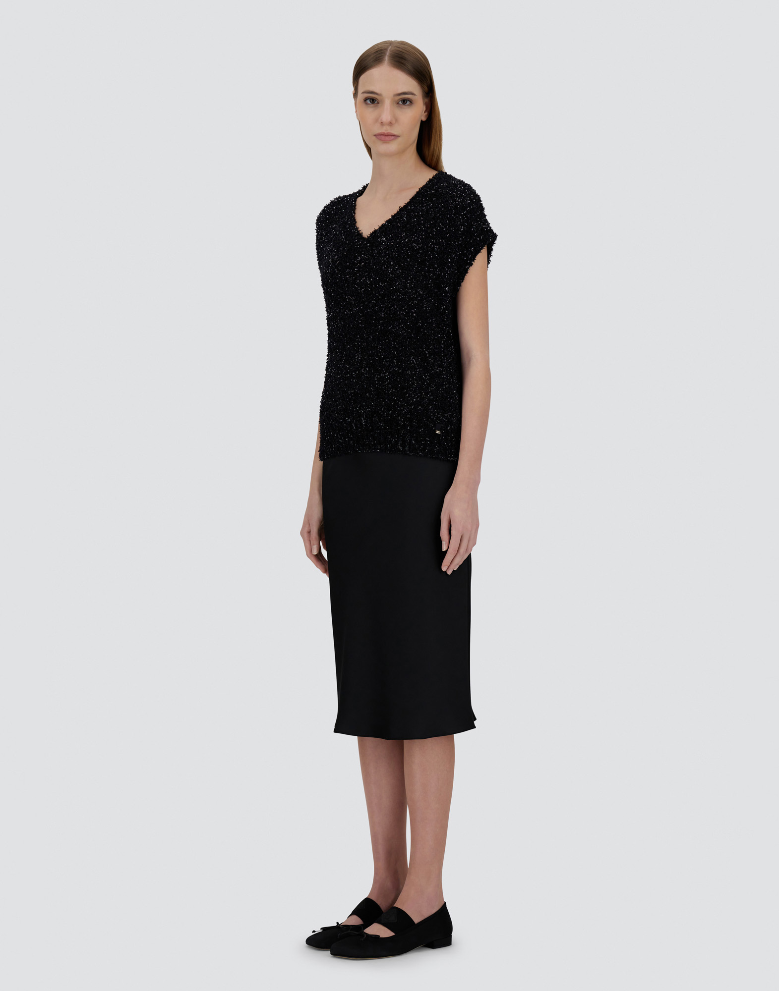 Herno Vest In New Plain Sequins In Black