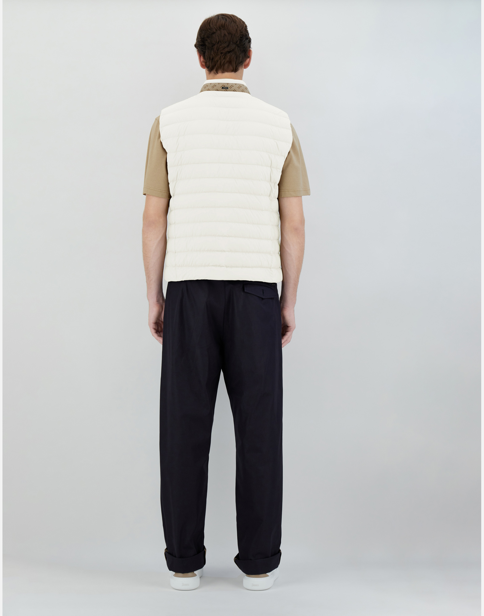 Herno Ecoage And Monogram Sleeveless Jacket In White