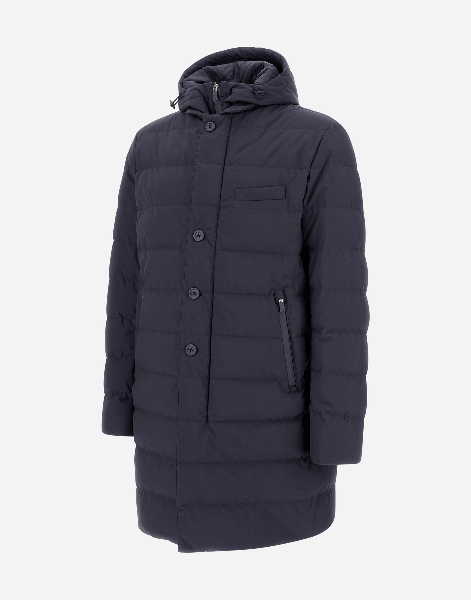 Herno Long Jacket In 2-layer Windstopper In Blue