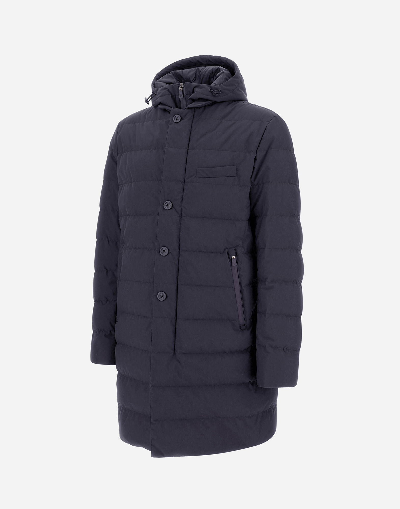 Herno Long Jacket In 2-layer Windstopper In Blue