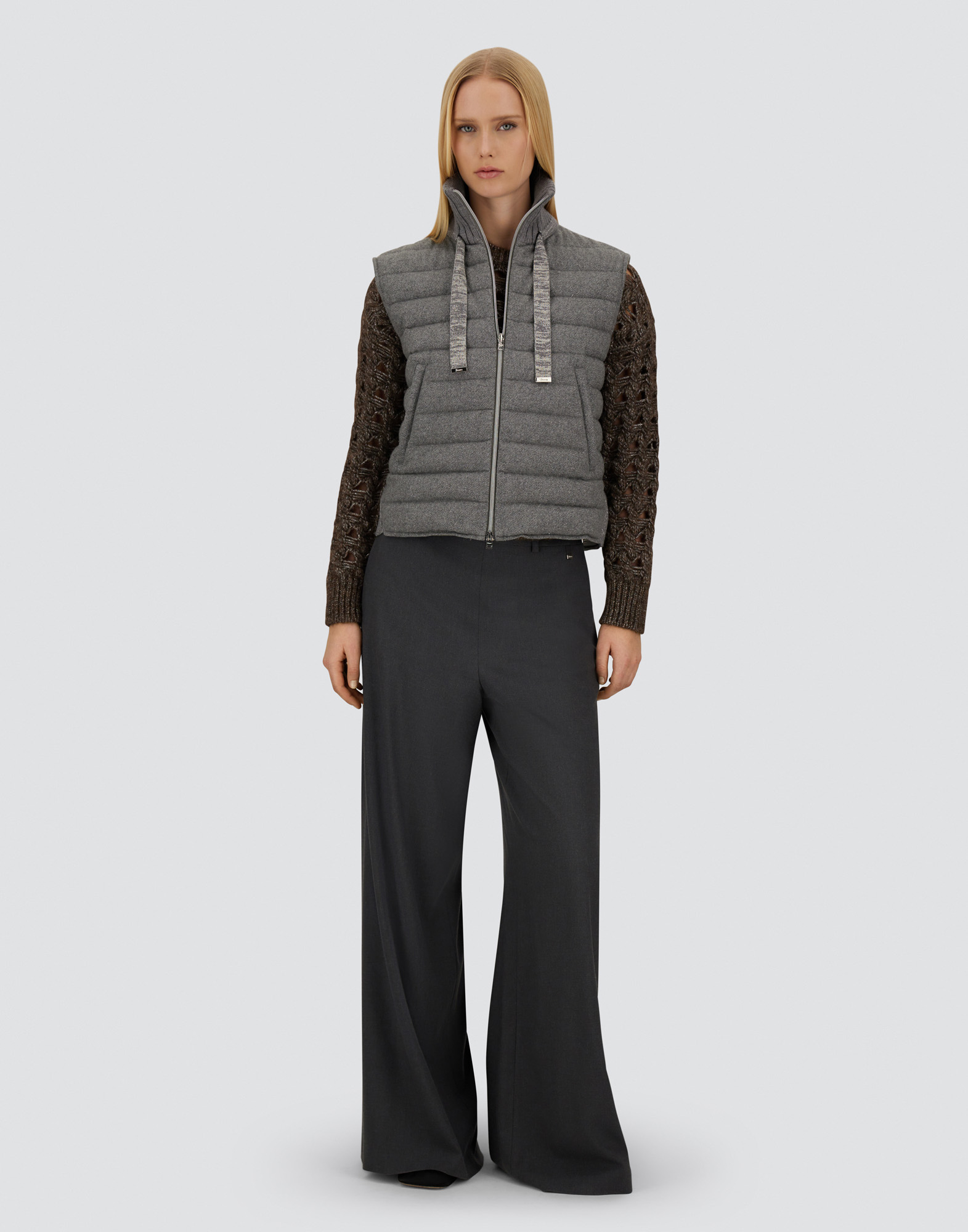 Herno Resort Vest In Lucent Cashmere Wool In Gray