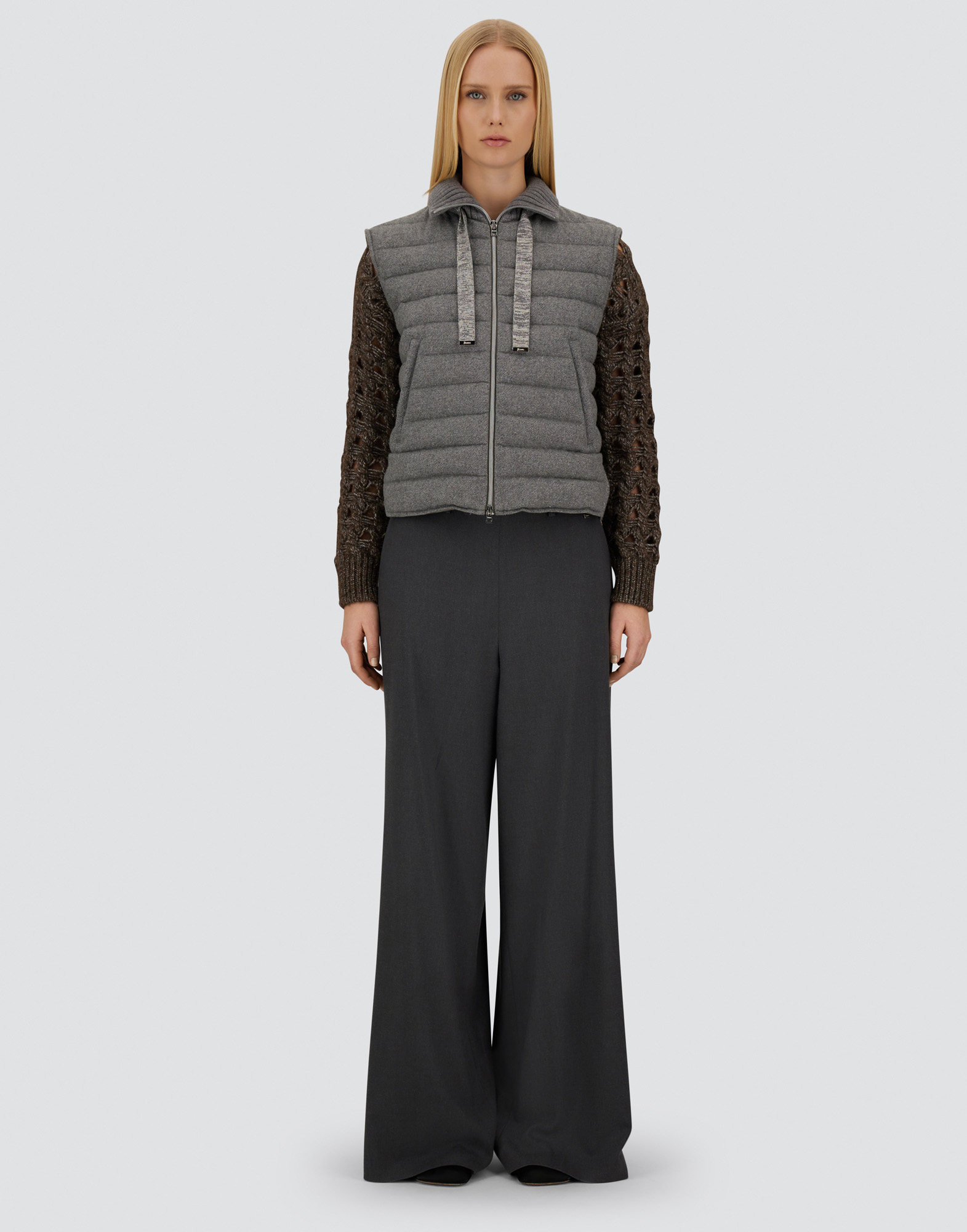 Herno Resort Vest In Lucent Cashmere Wool In Gray