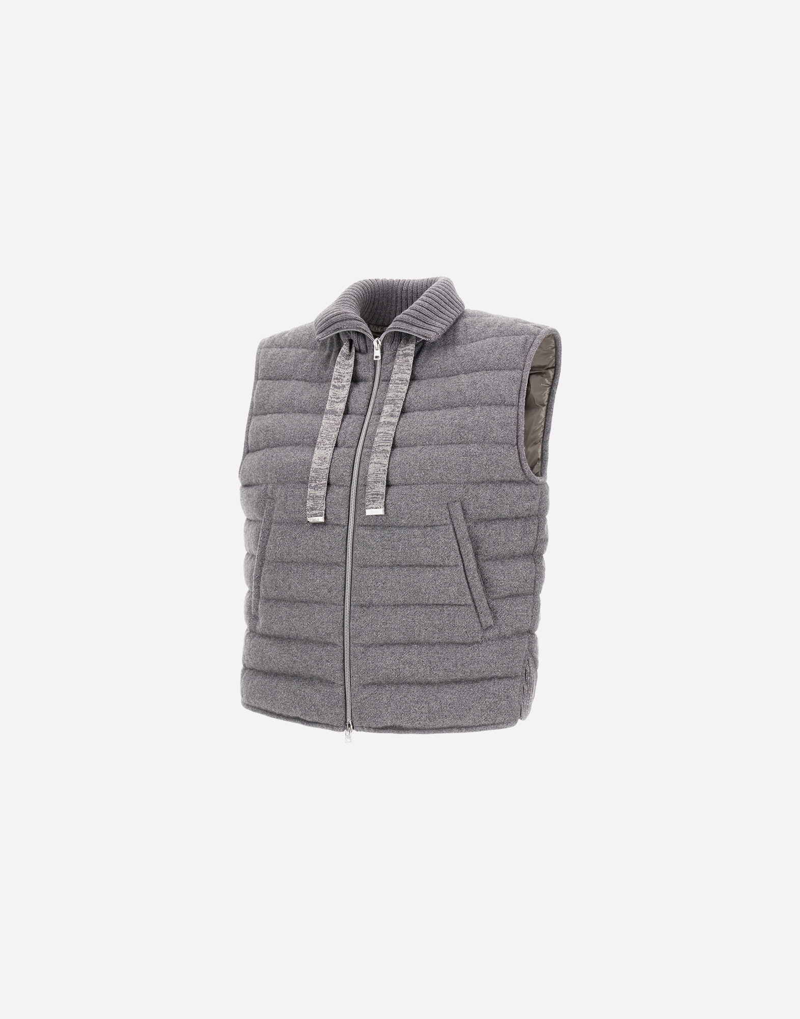 Herno Resort Vest In Lucent Cashmere Wool In Gray