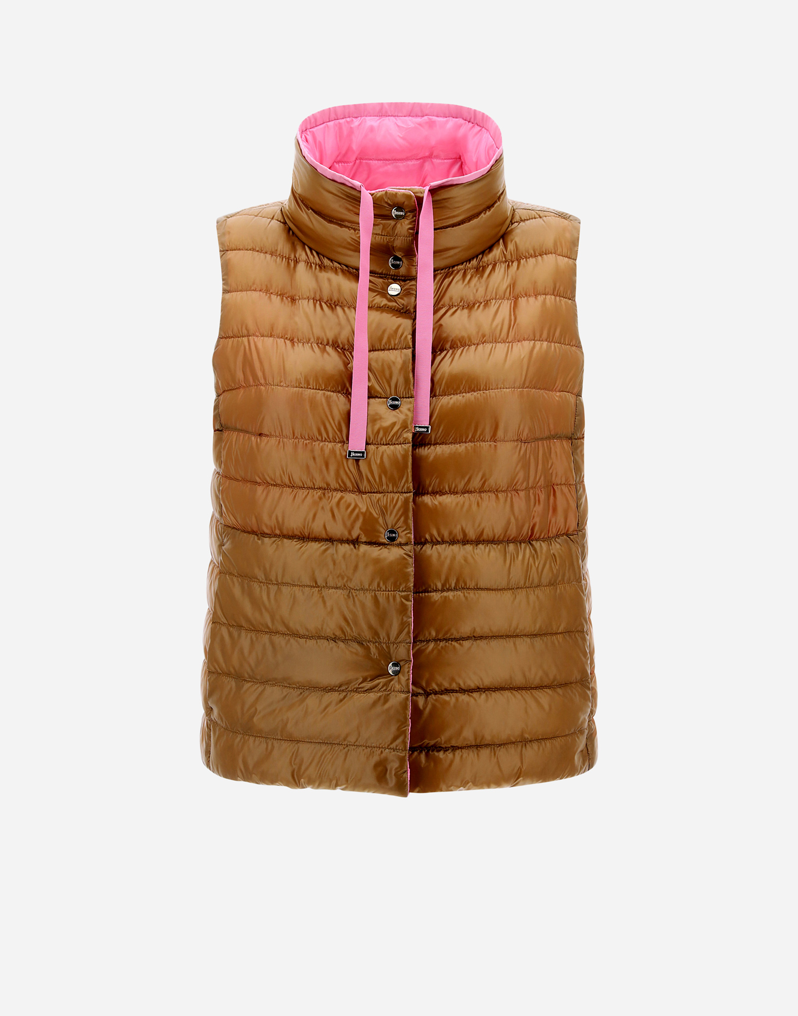 Herno Reversible Sleeveless Jacket In Nylon Ultralight In Paradise Pink
