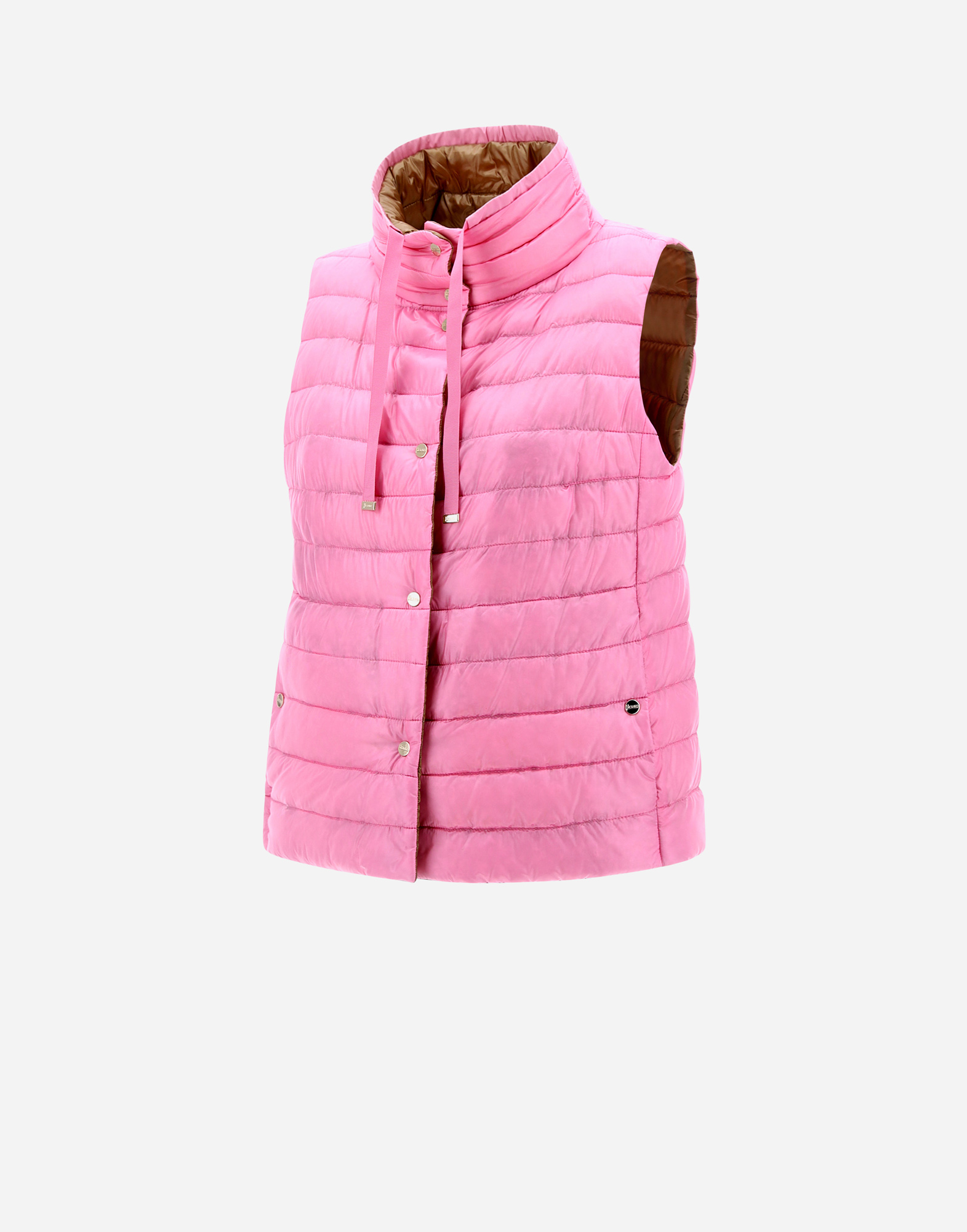 Herno Reversible Sleeveless Jacket In Nylon Ultralight In Paradise Pink
