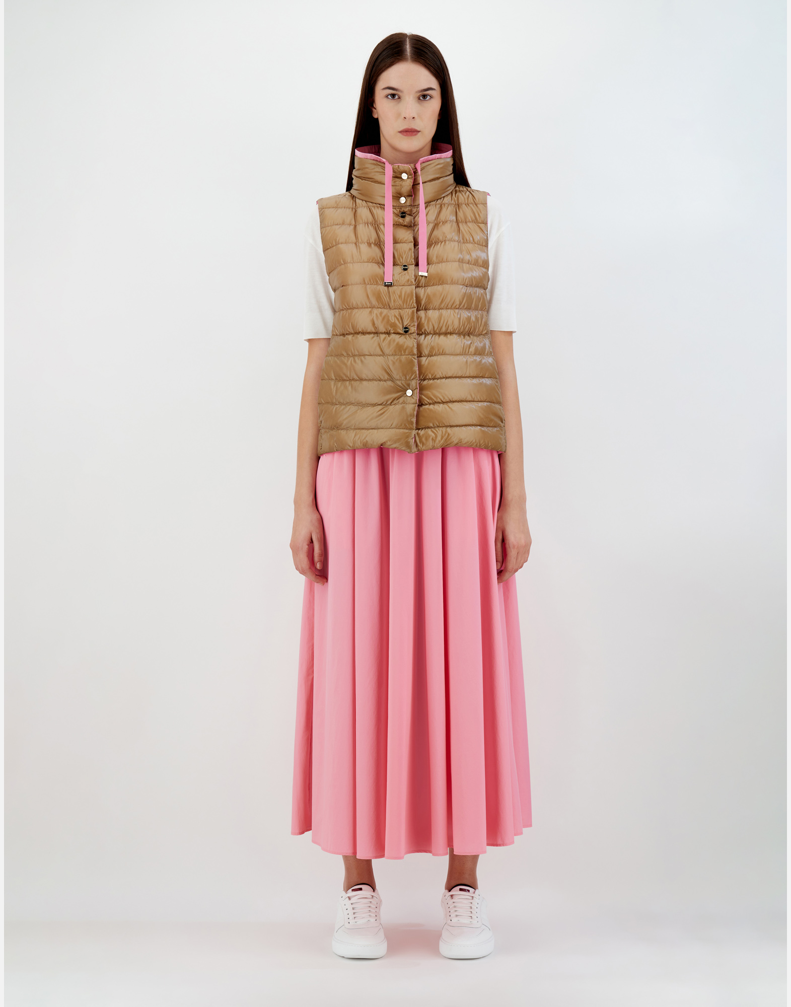 Herno Reversible Sleeveless Jacket In Nylon Ultralight In Paradise Pink