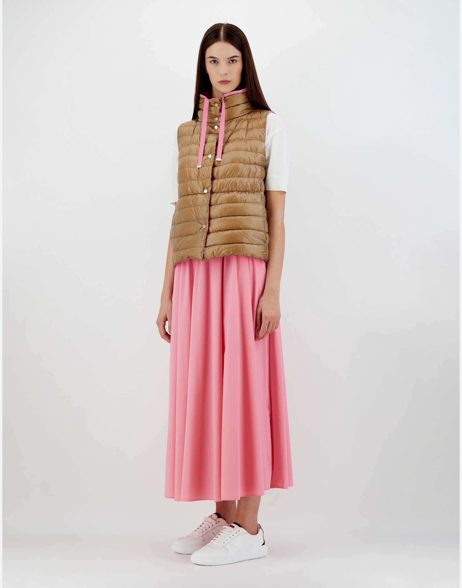 Herno Reversible Sleeveless Jacket In Nylon Ultralight In Paradise Pink