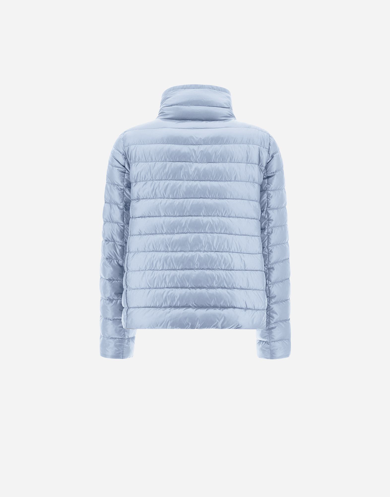 Herno Reversible Cape In Nylon Ultralight In Ice/light Blue