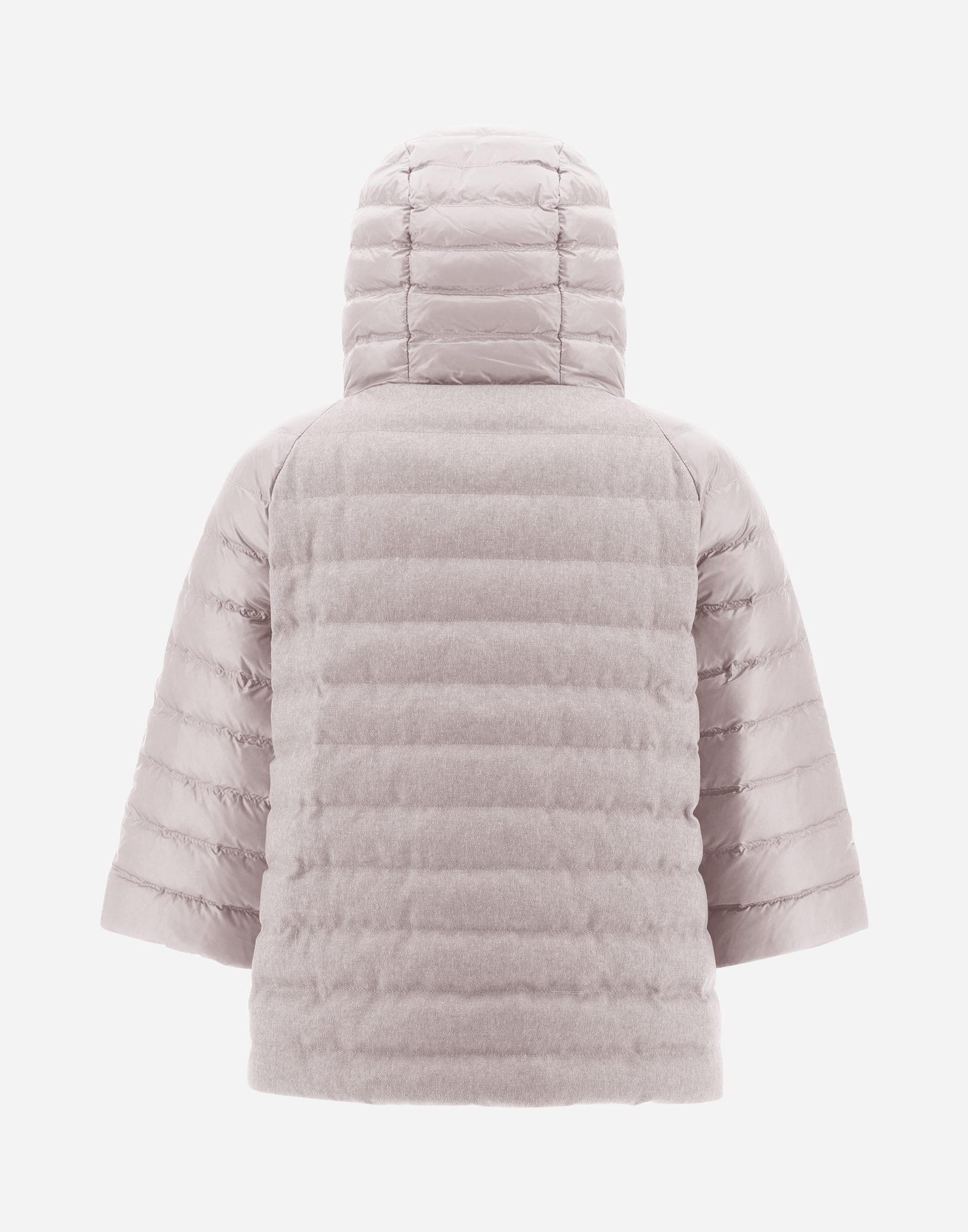 Herno Cashmere Silk And Nylon Ultralight A-line Jacket In Grey Pearl