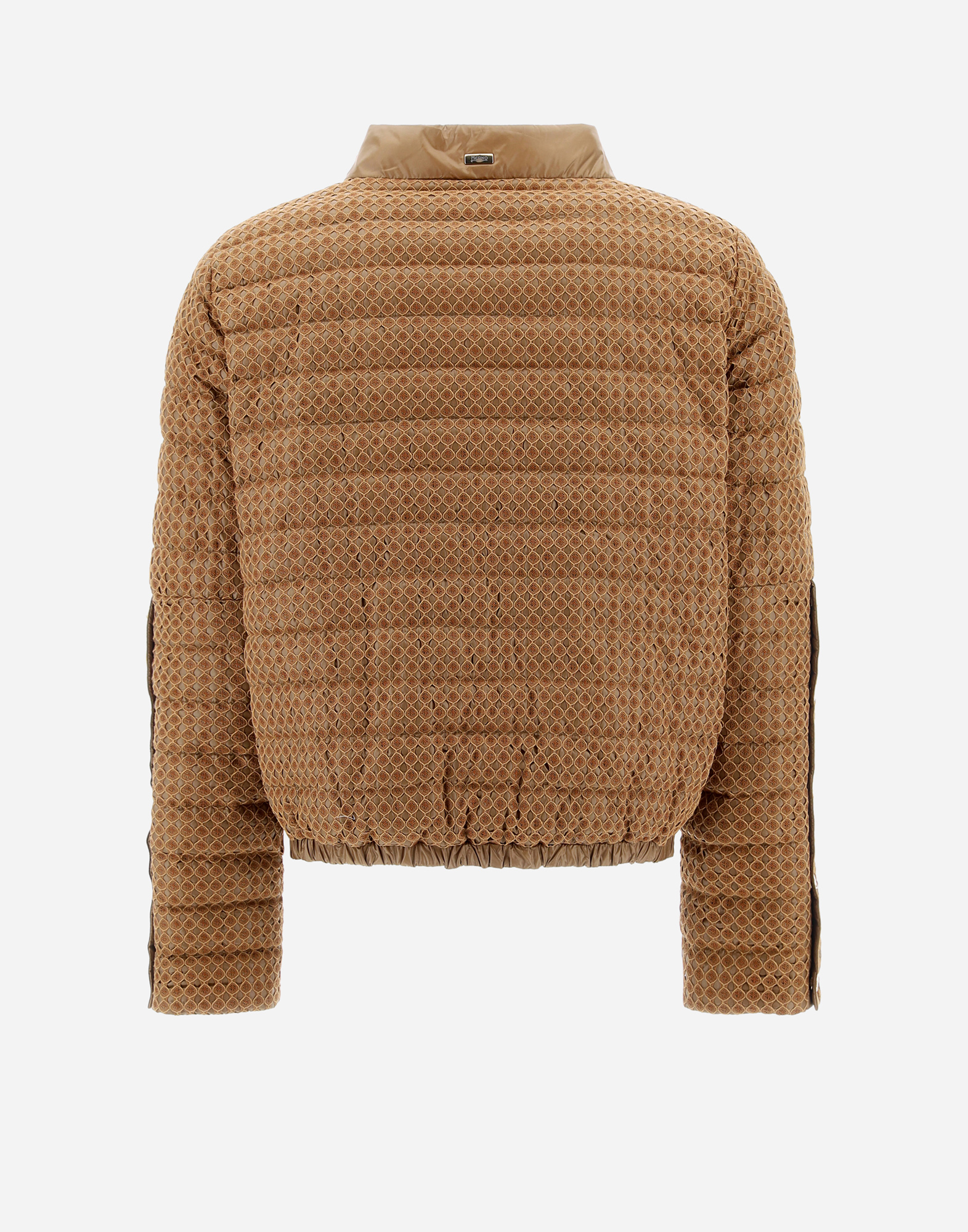 Herno Nylon Ultralight And Spring Lace Bomber Jacket In Camel