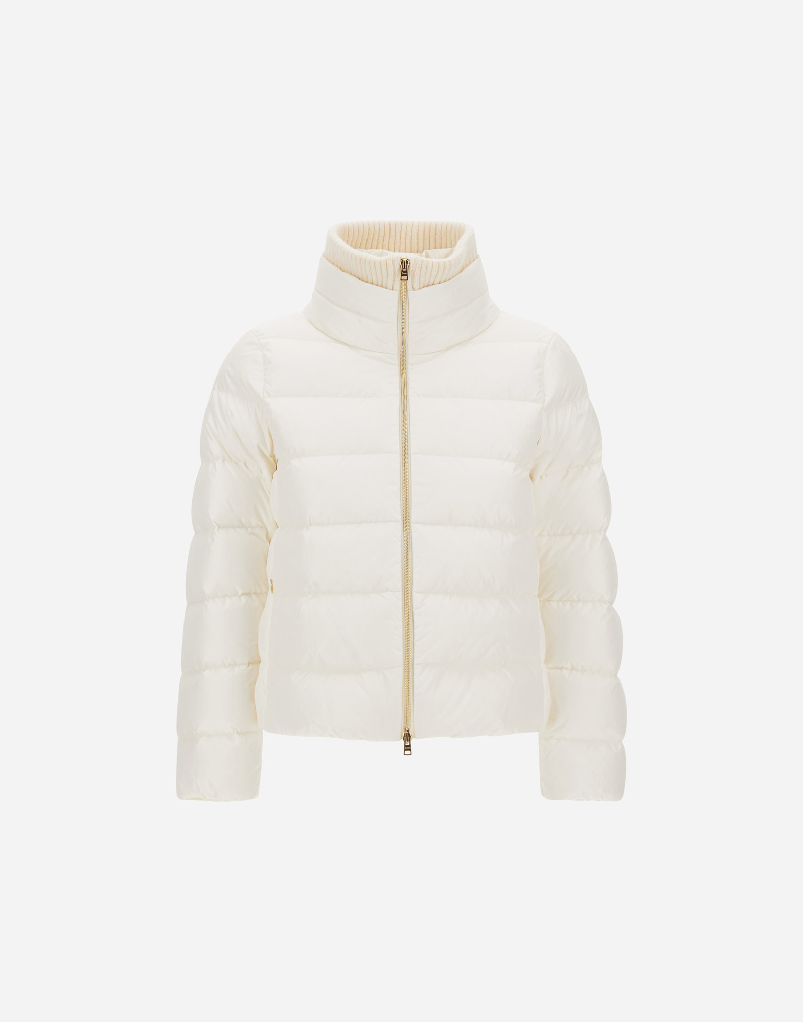 Herno Quilted High-neck Jacket In Neutral