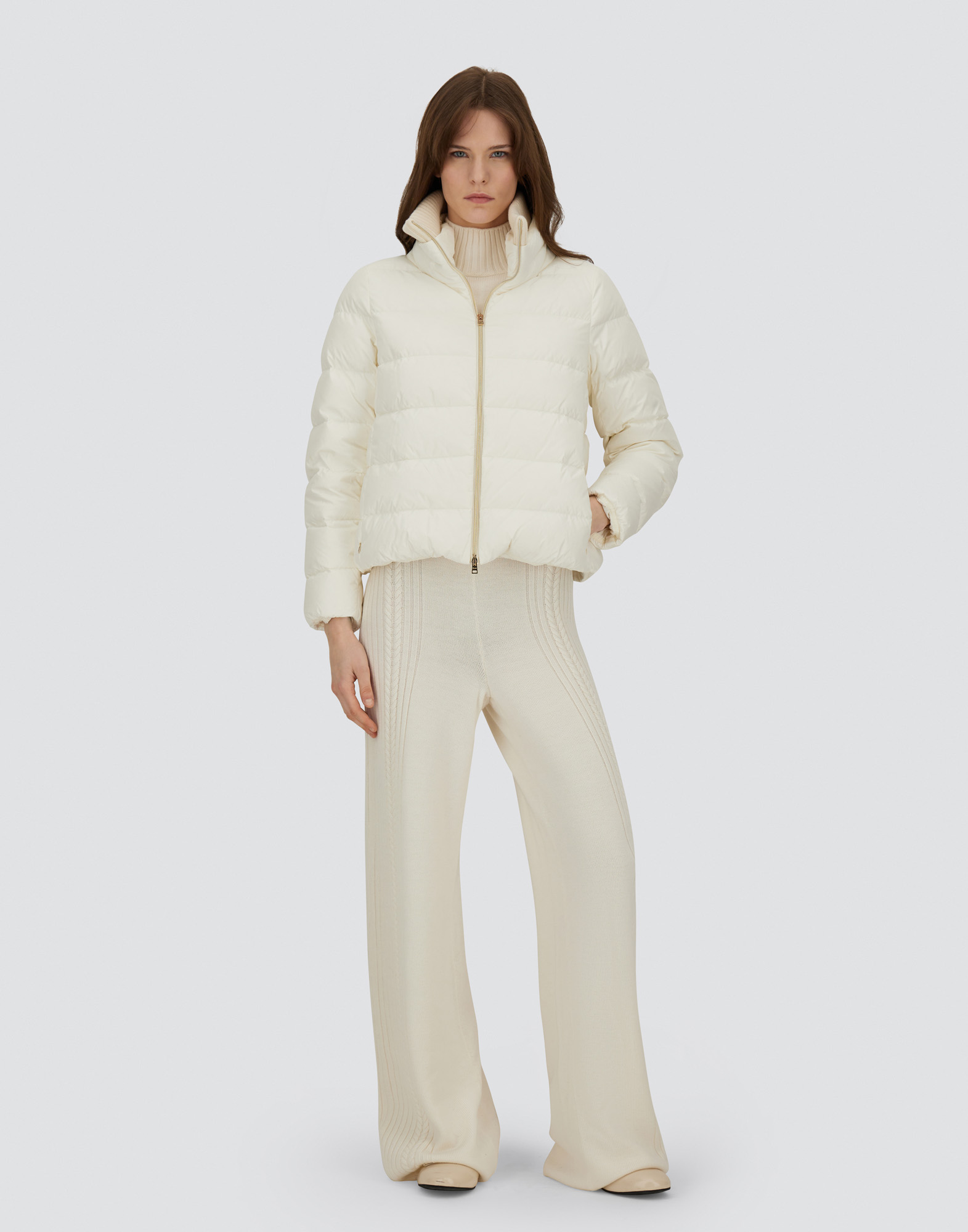 Herno Quilted High-neck Jacket In Neutral