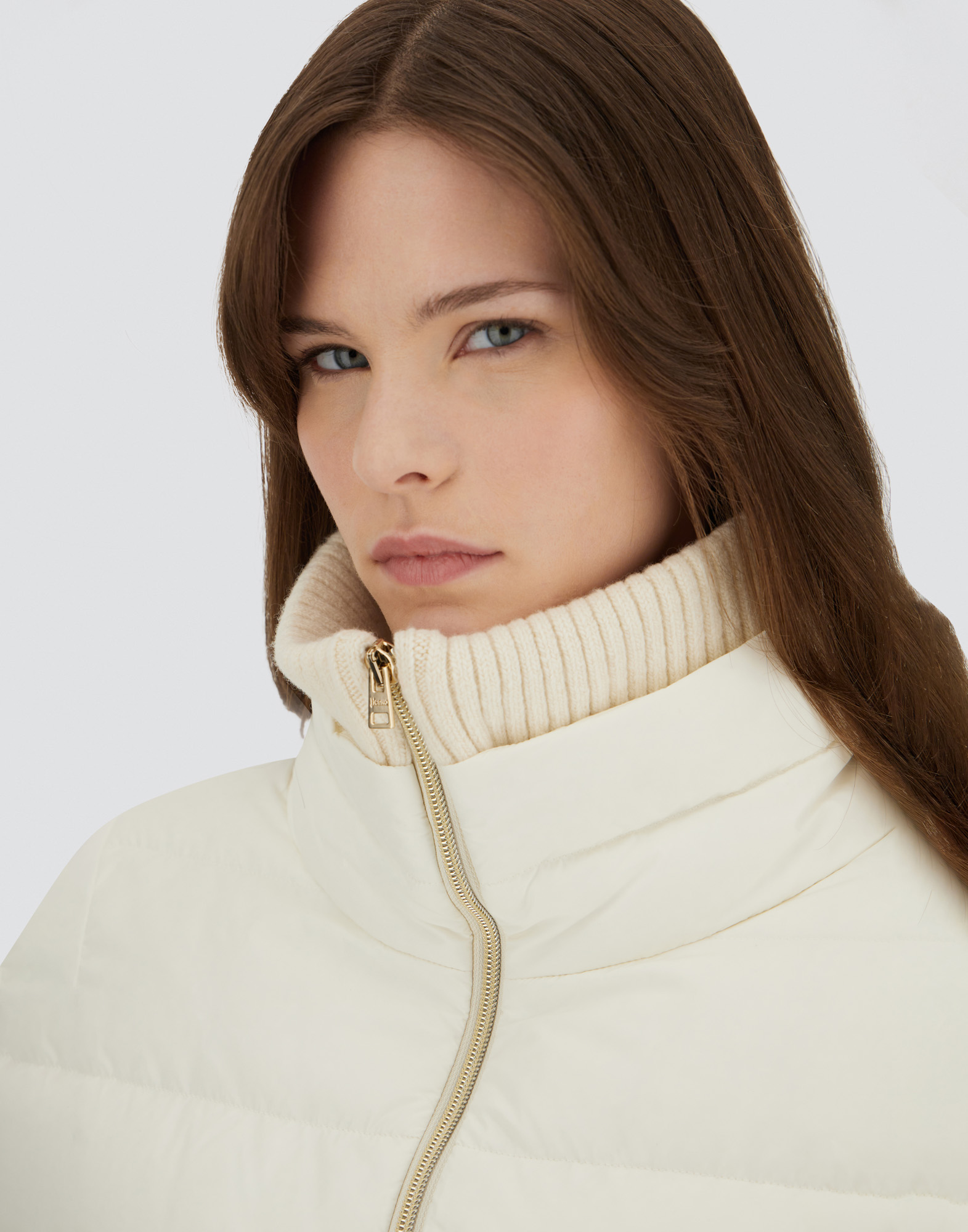 Herno Quilted High-neck Jacket In Neutral