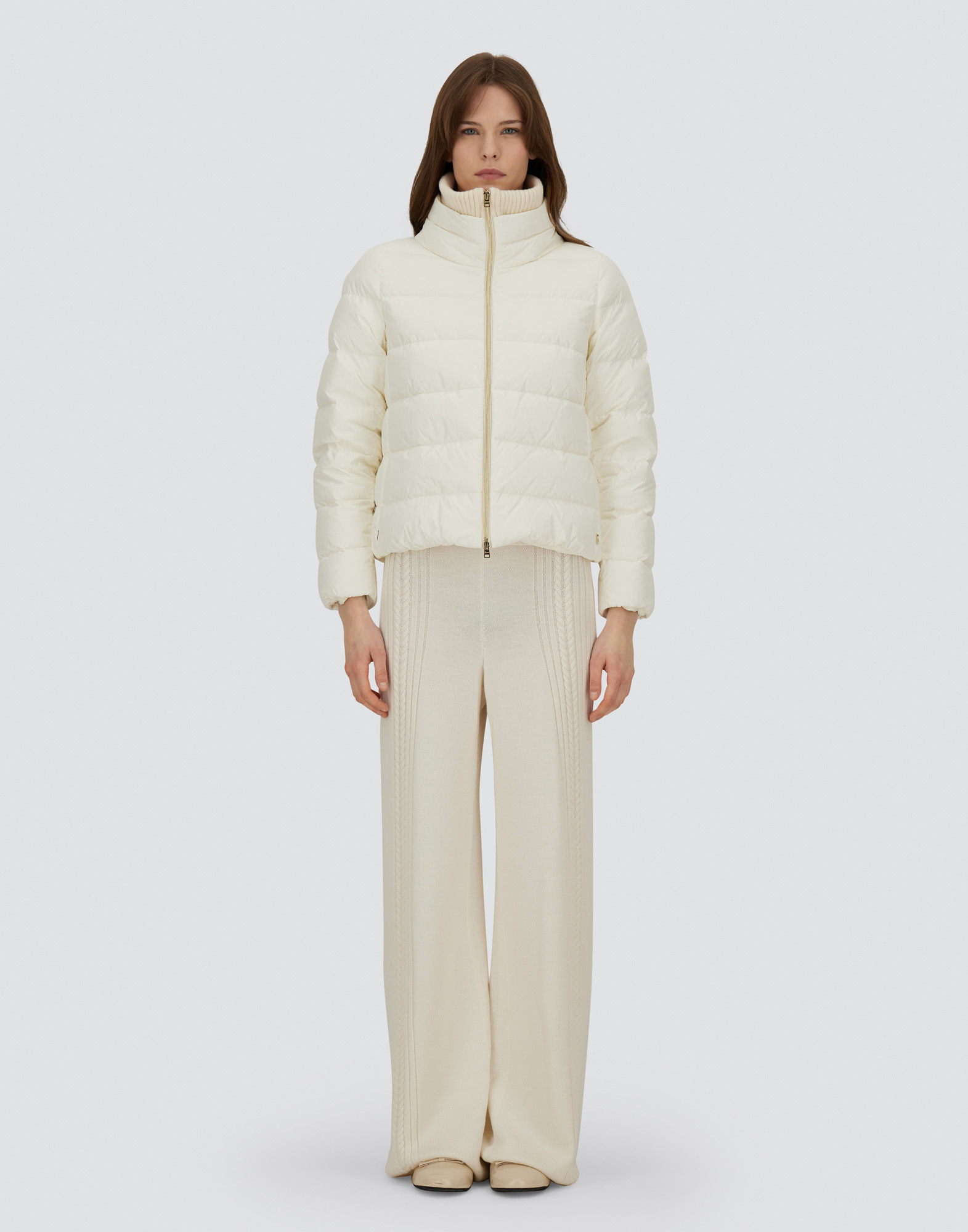Herno Quilted High-neck Jacket In Neutral