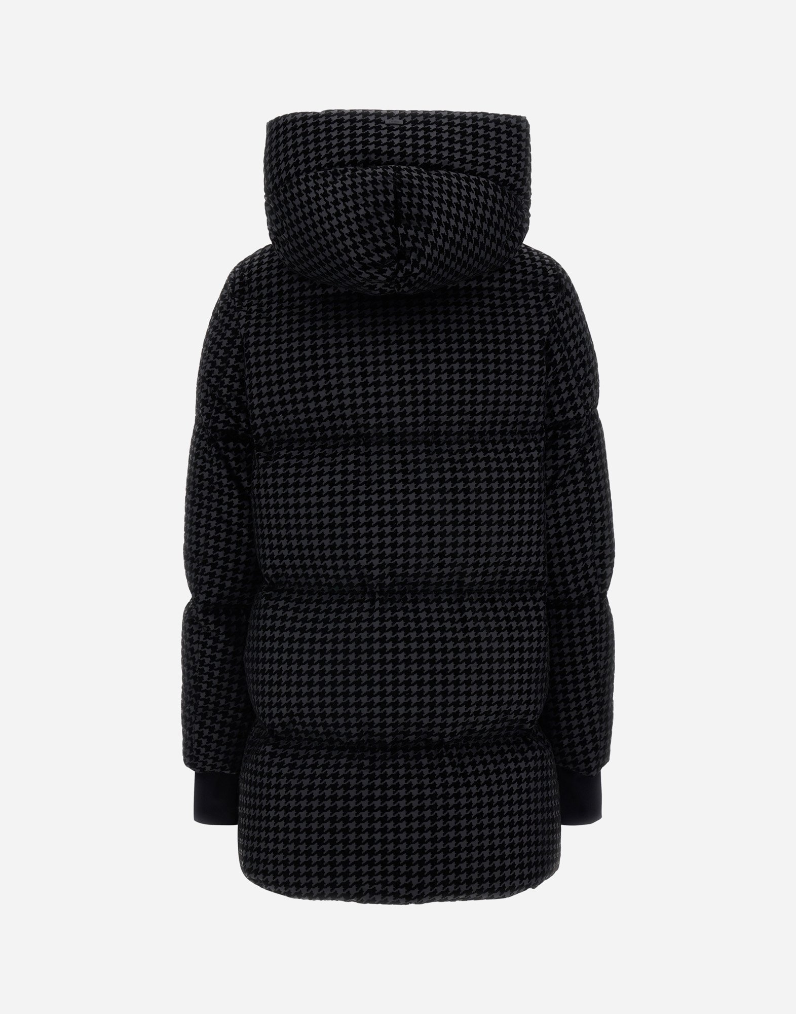 Herno Parka In Tech Houndstooth And 2-layer Windstopper In Black