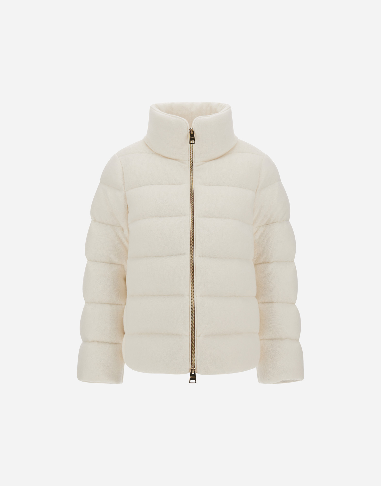 Herno High Collar Padded Quilted Jacket In White