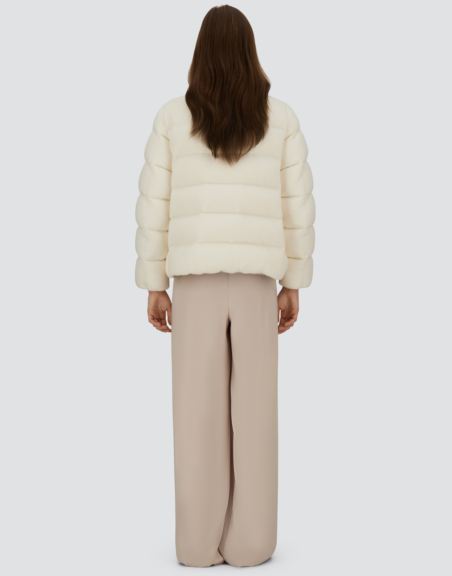 Herno High Collar Padded Quilted Jacket In White