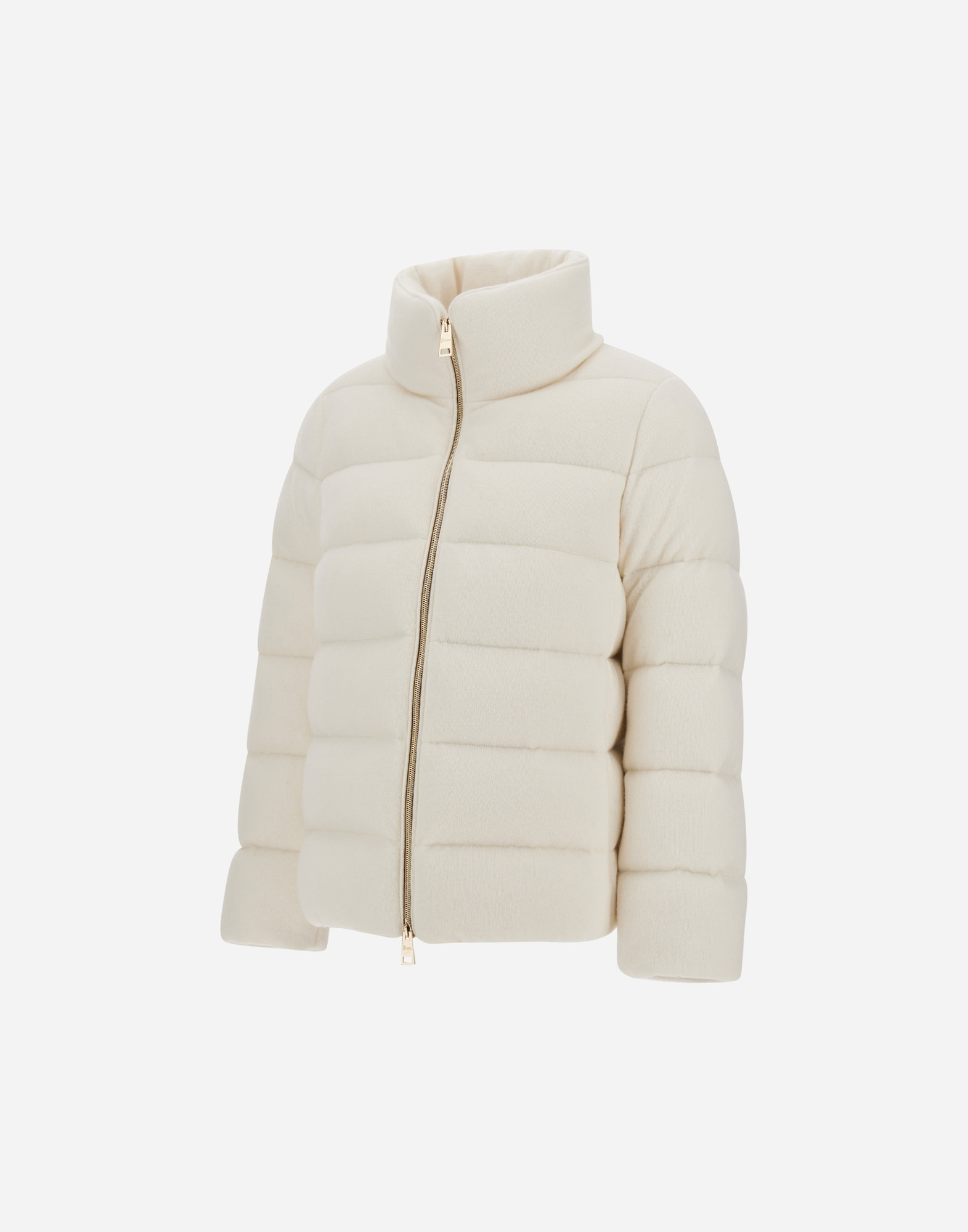 Herno High Collar Padded Quilted Jacket In White