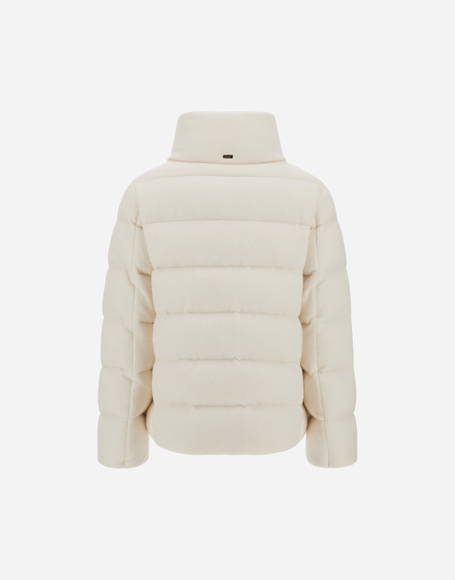 Herno High Collar Padded Quilted Jacket In White