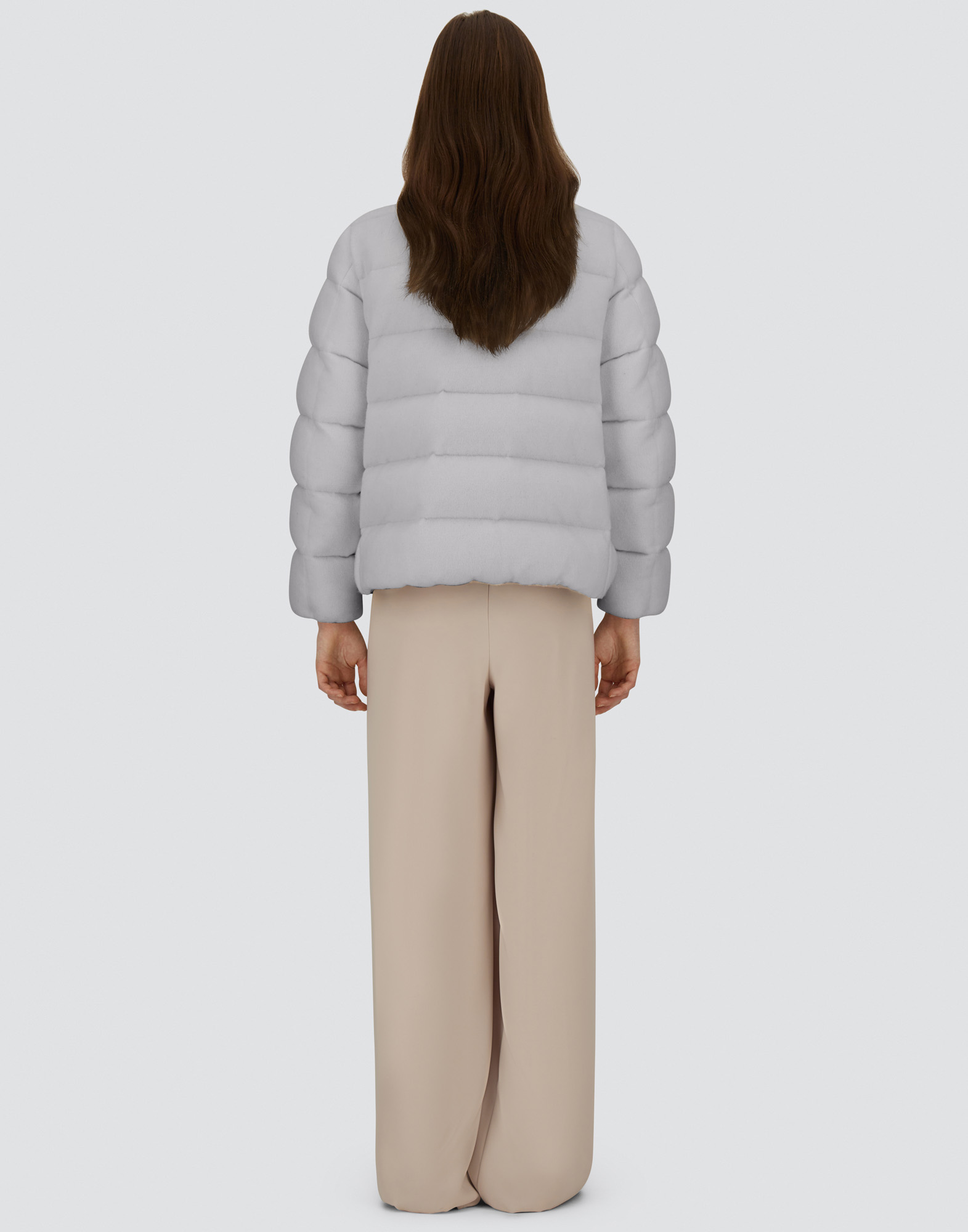 Herno Jacket In Shiny Knit Effect In Gray