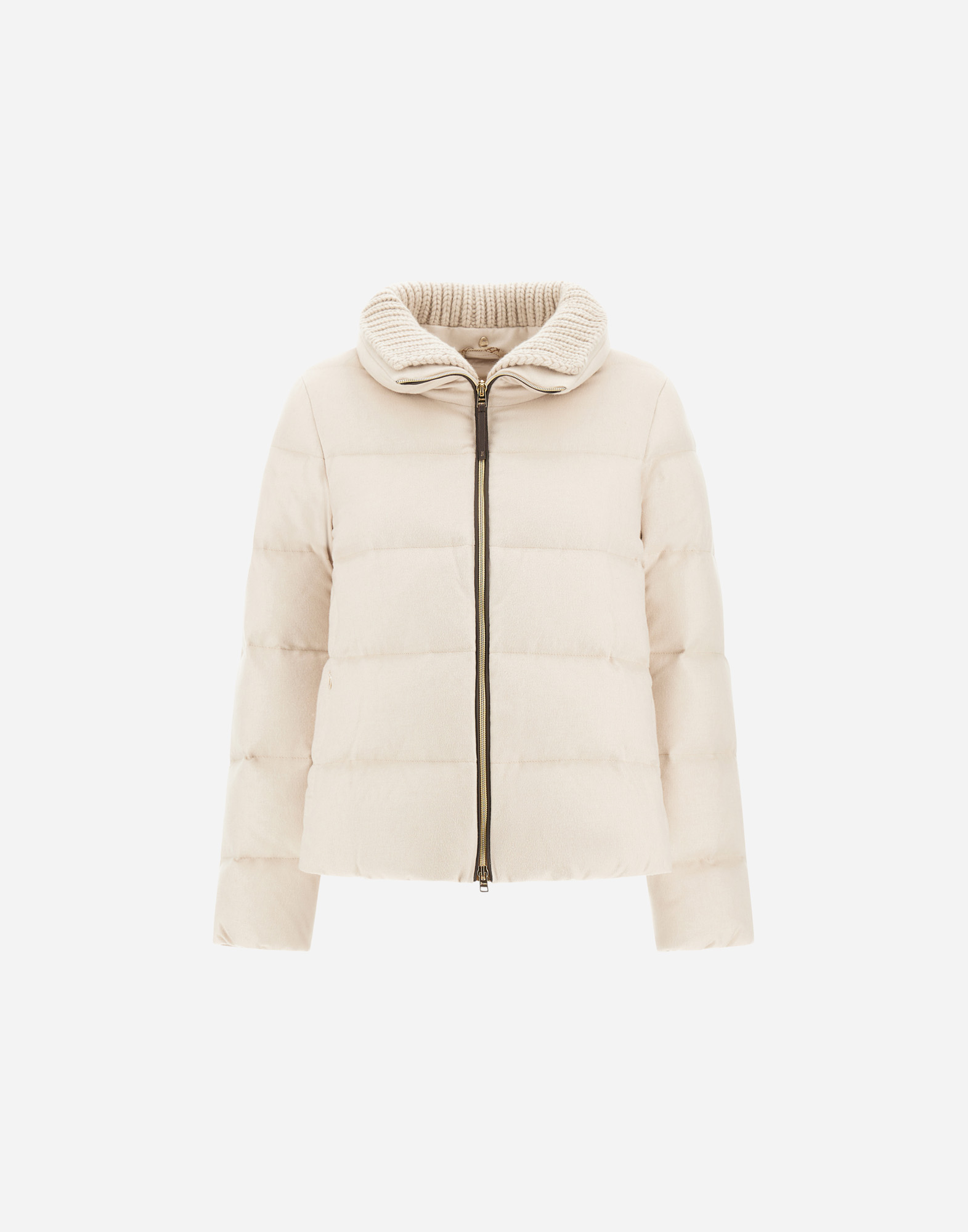 Herno Jacket In Cashmere, Silk And Monogram In White