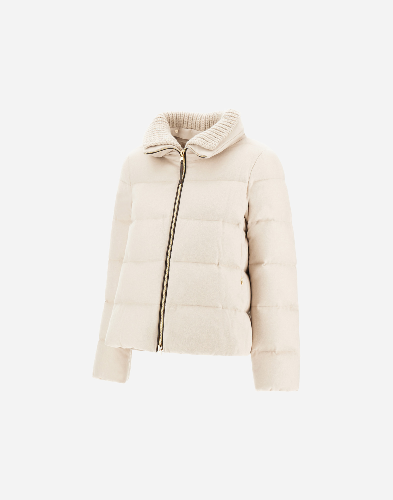 Herno Jacket In Cashmere, Silk And Monogram In White
