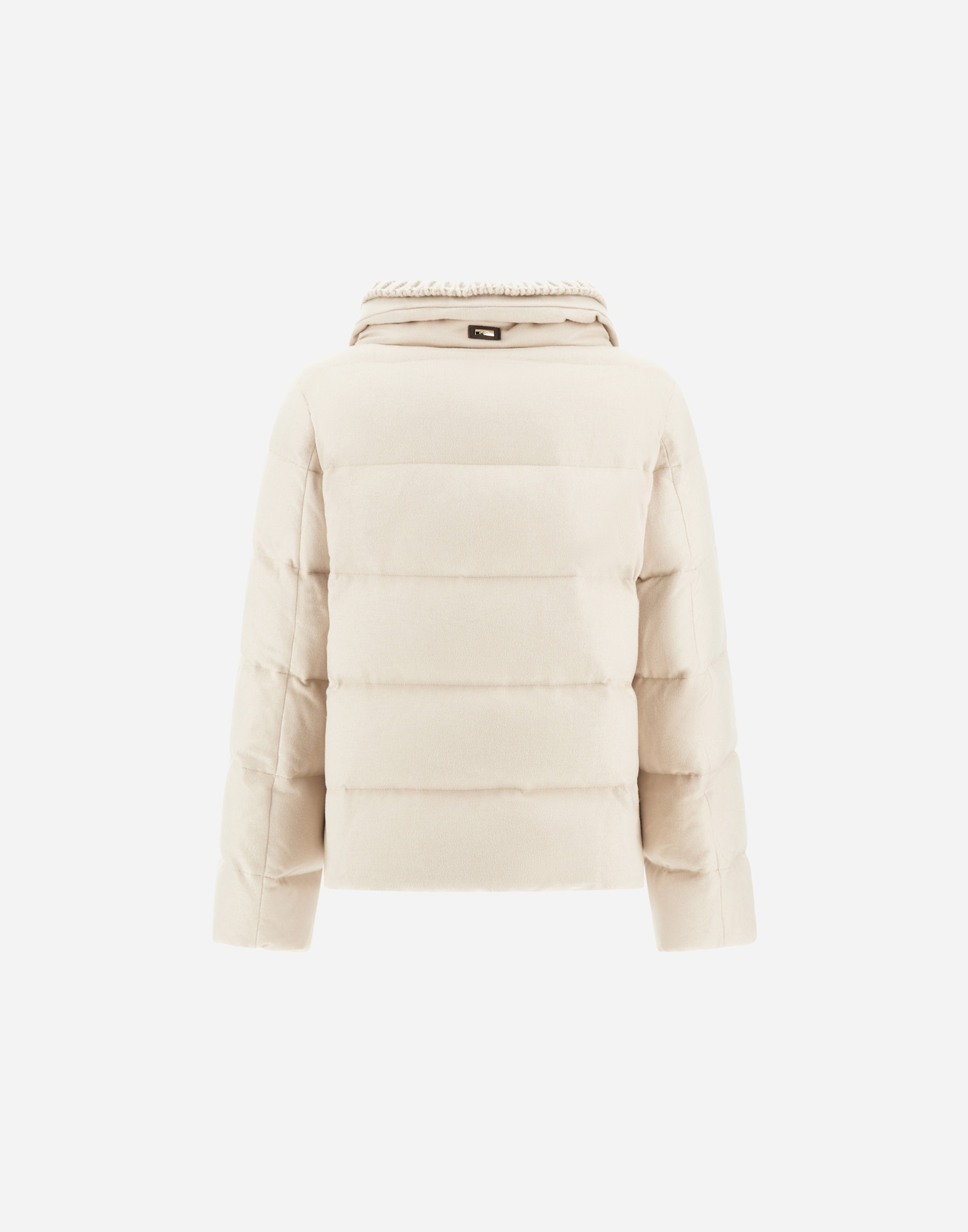 Herno Jacket In Cashmere, Silk And Monogram In White