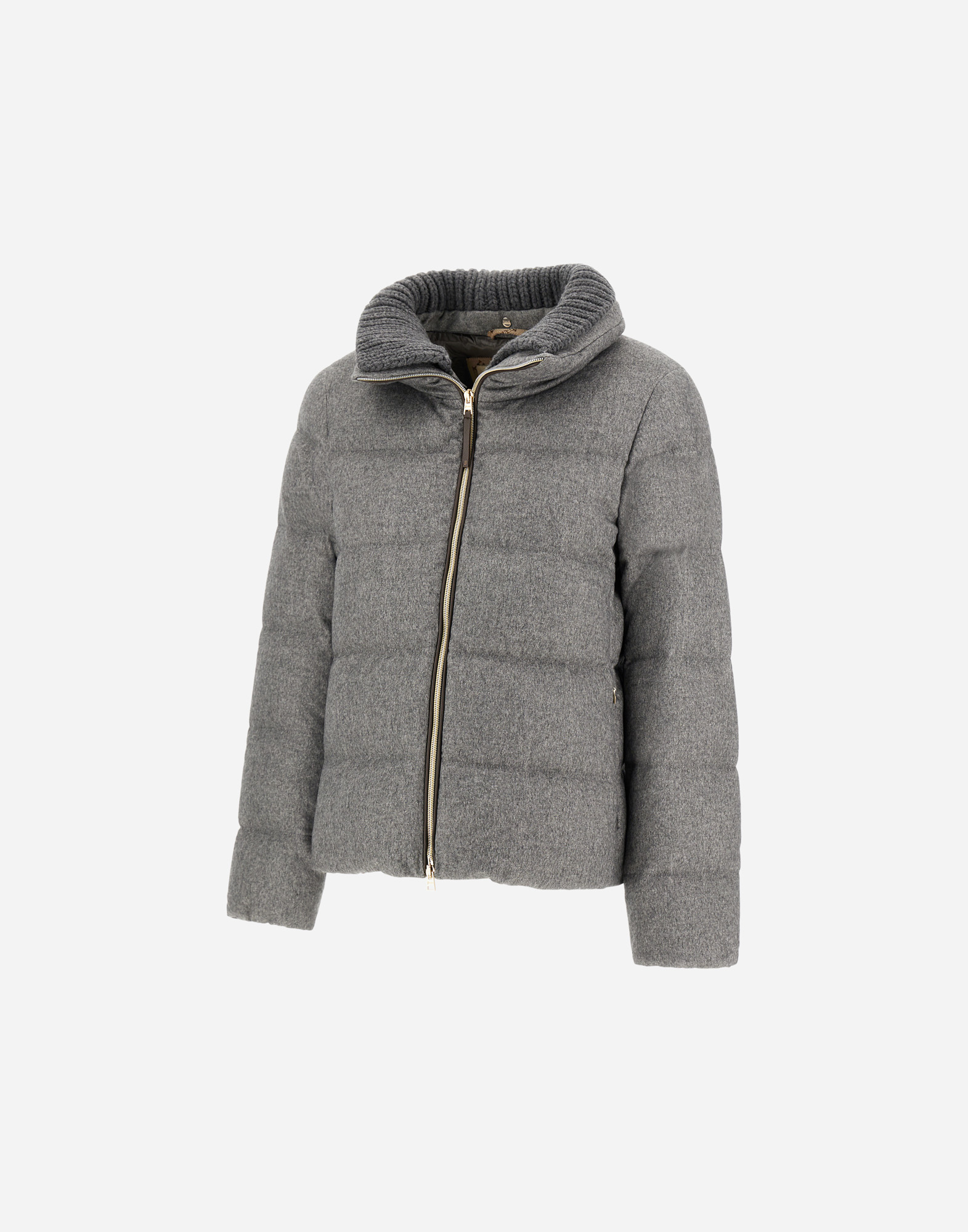Herno Jacket In Cashmere, Silk And Monogram In Gray