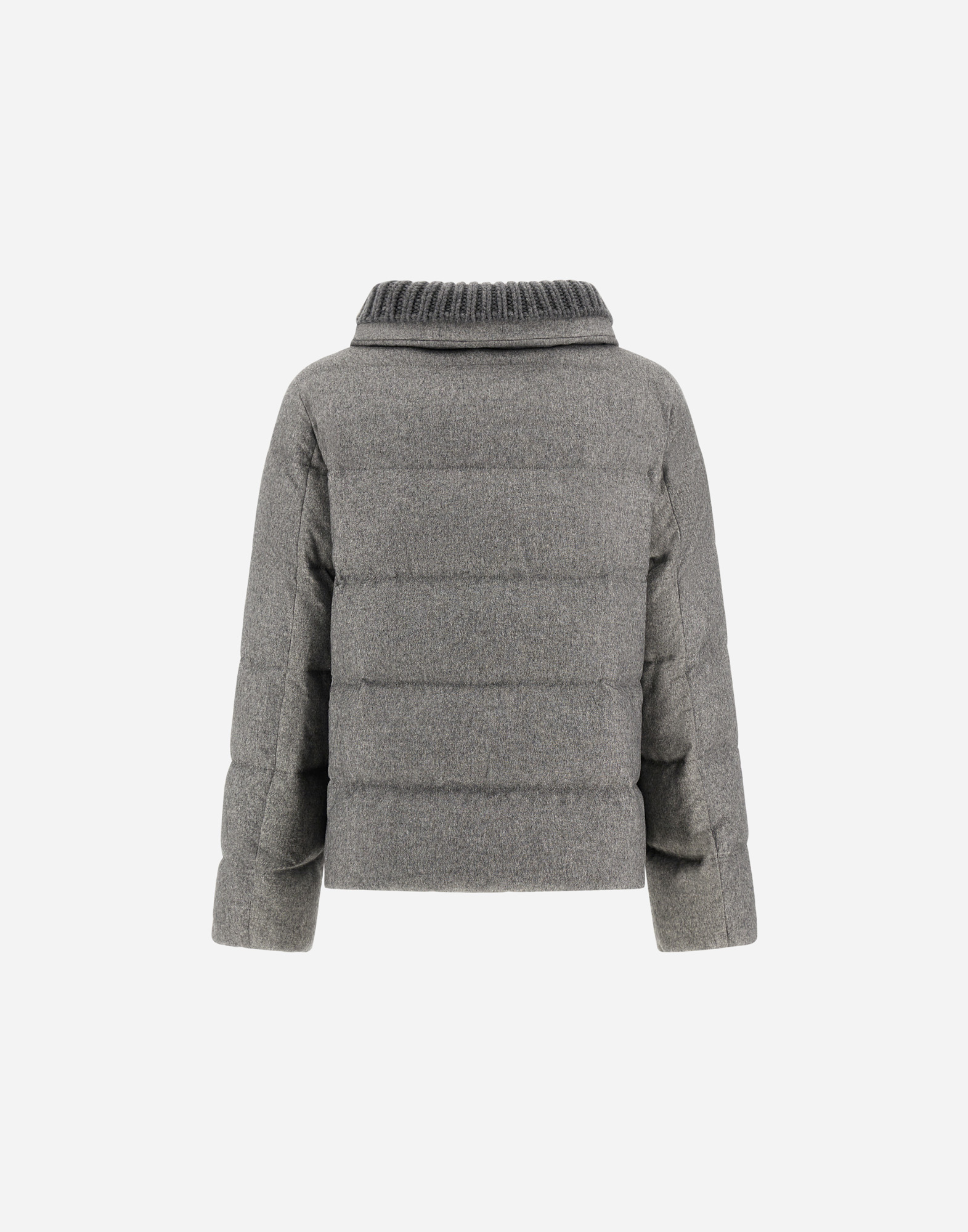Herno Jacket In Cashmere, Silk And Monogram In Gray