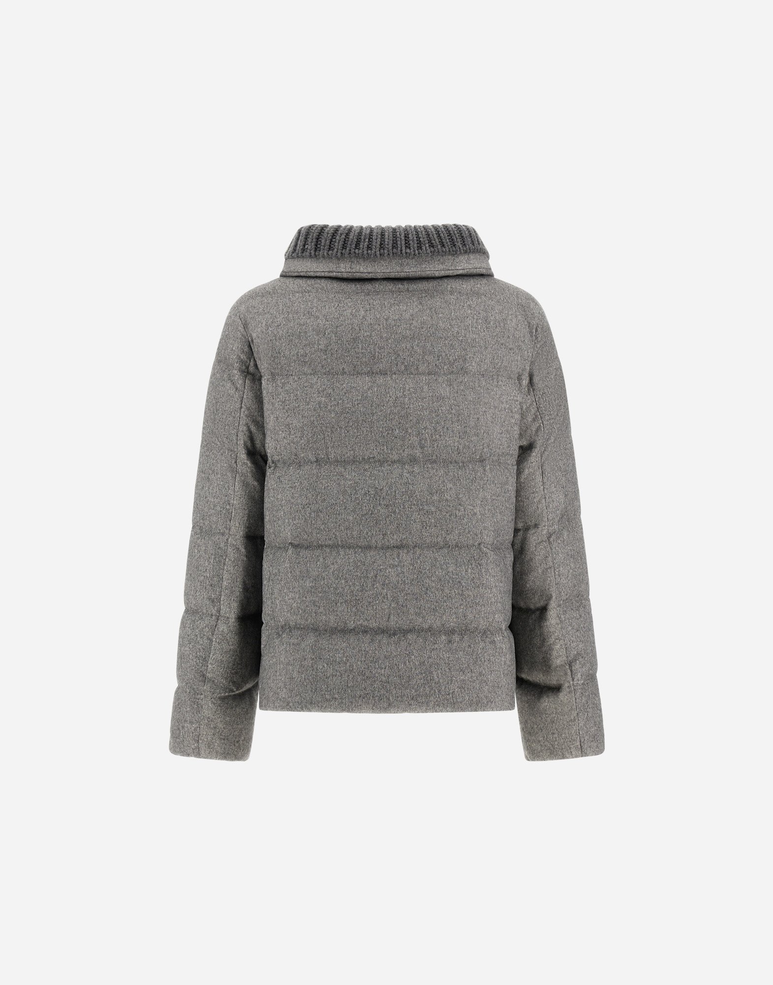 Herno Jacket In Cashmere, Silk And Monogram In Gray