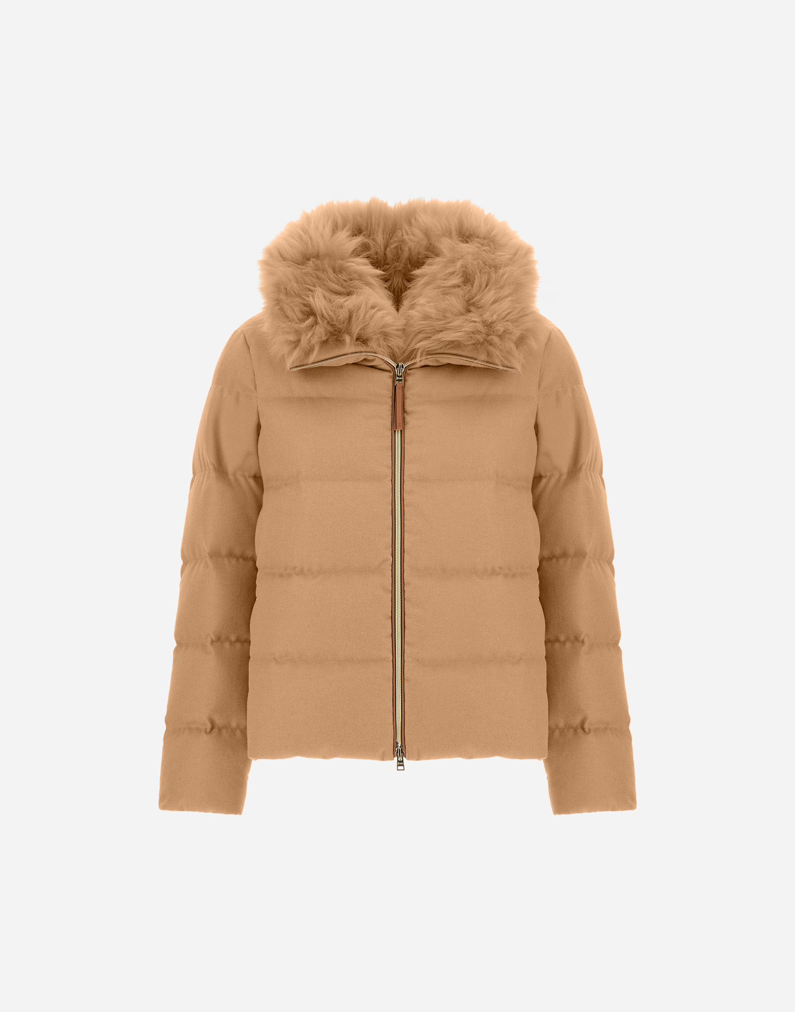 Herno Jacket In Cashmere, Silk And Monogram In Brown
