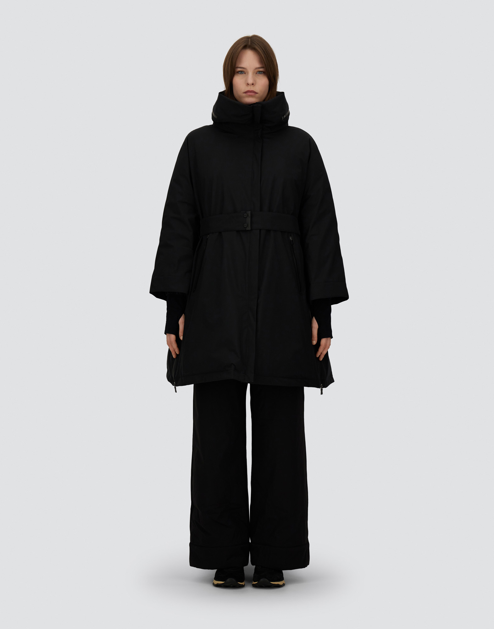 Herno 2 Layer Windstopper A-shape Jacket In Black