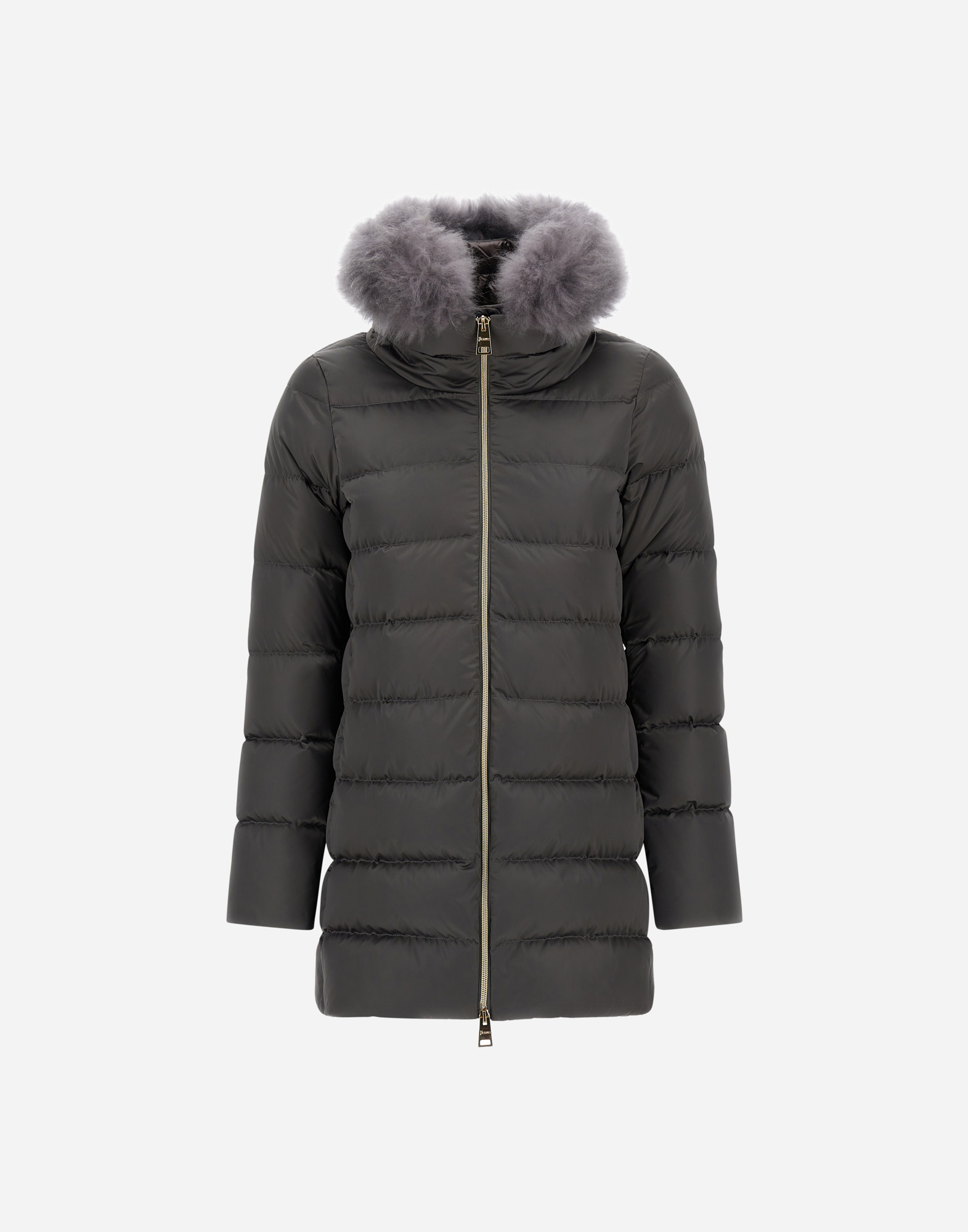 Herno A-shape Jacket In Satin In Gray