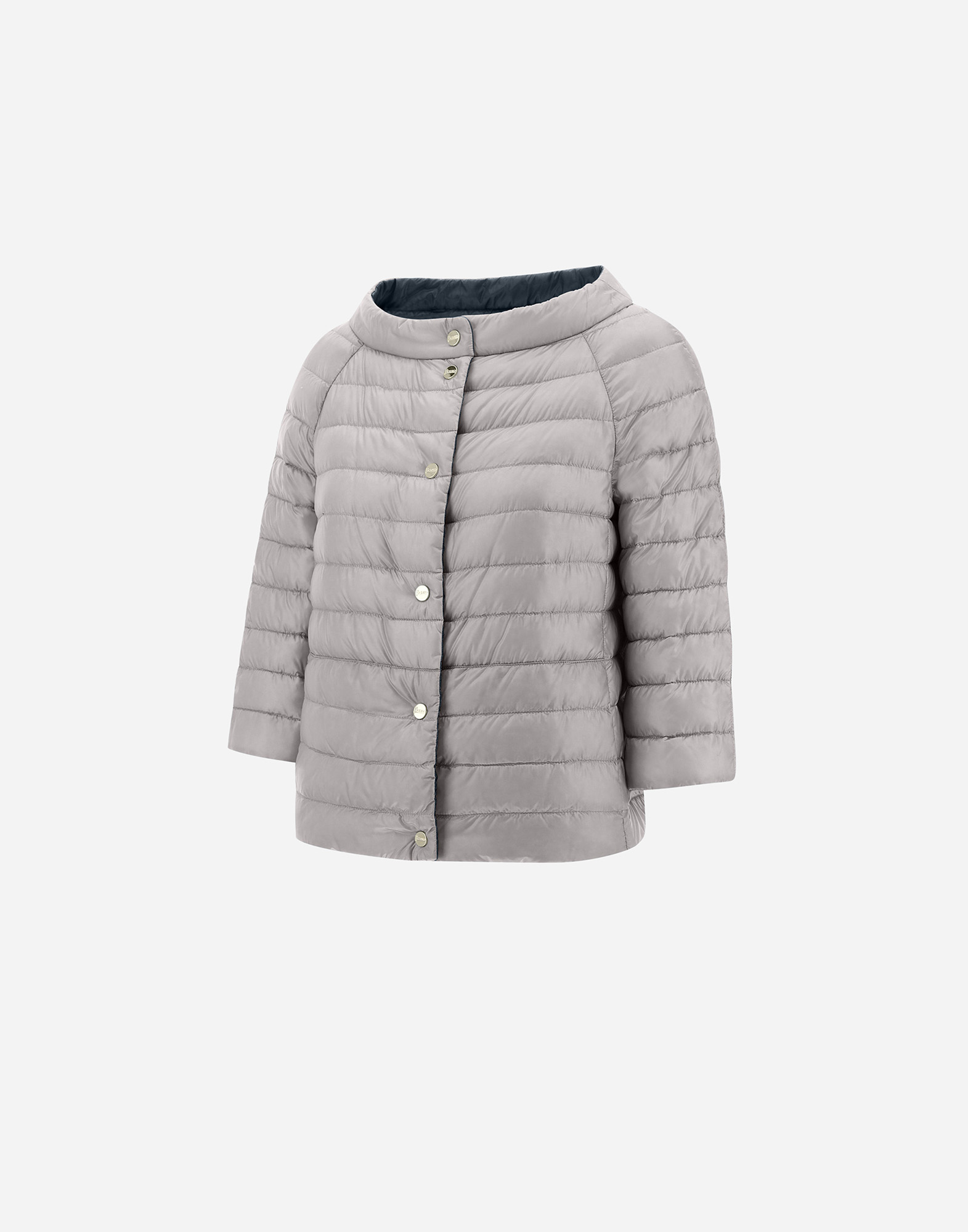 Herno Nylon Ultralight Reversible Cape In Blue Grey